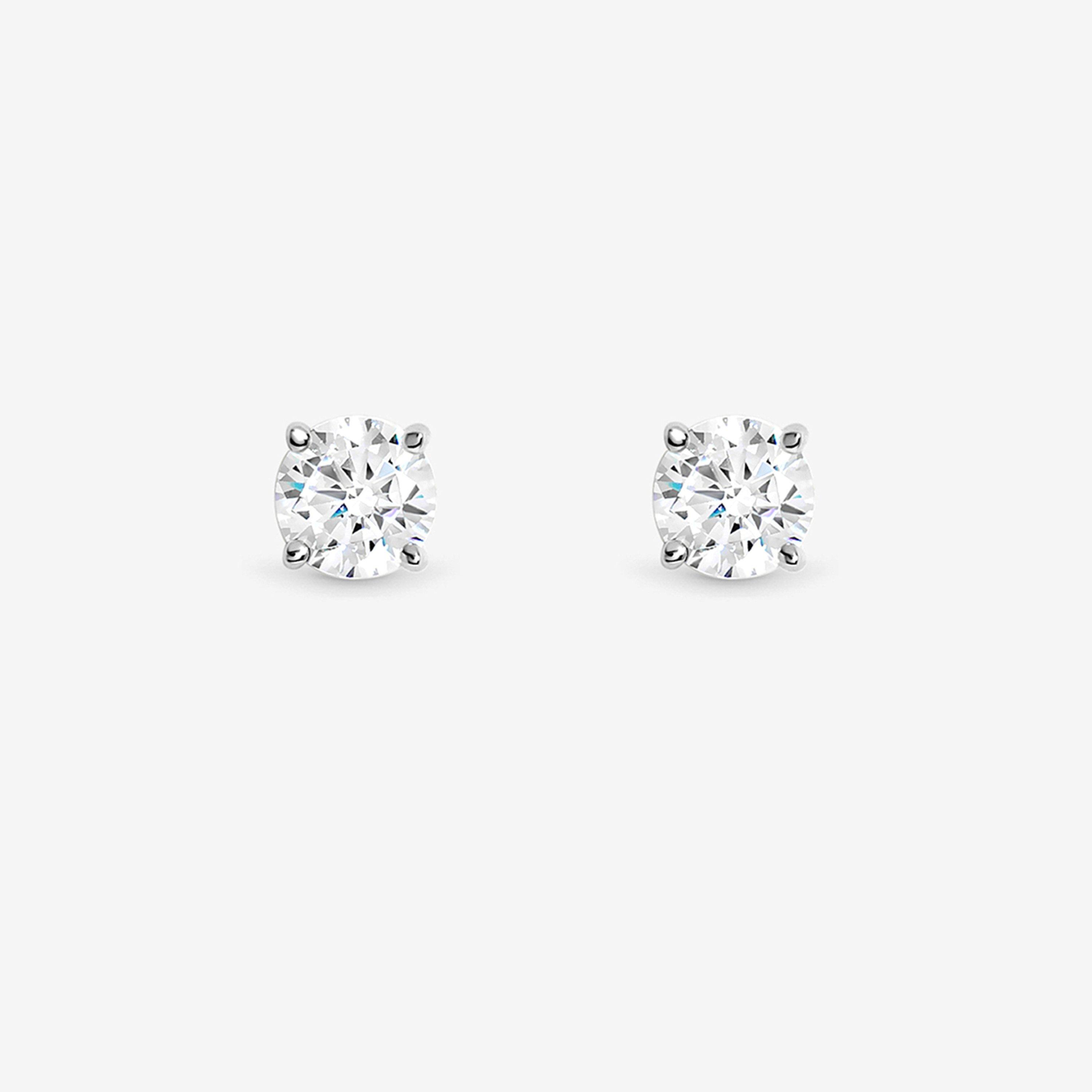 Silver - Simply Silver - 925 Sterling Silver Plated Solitaire Earrings - 2
