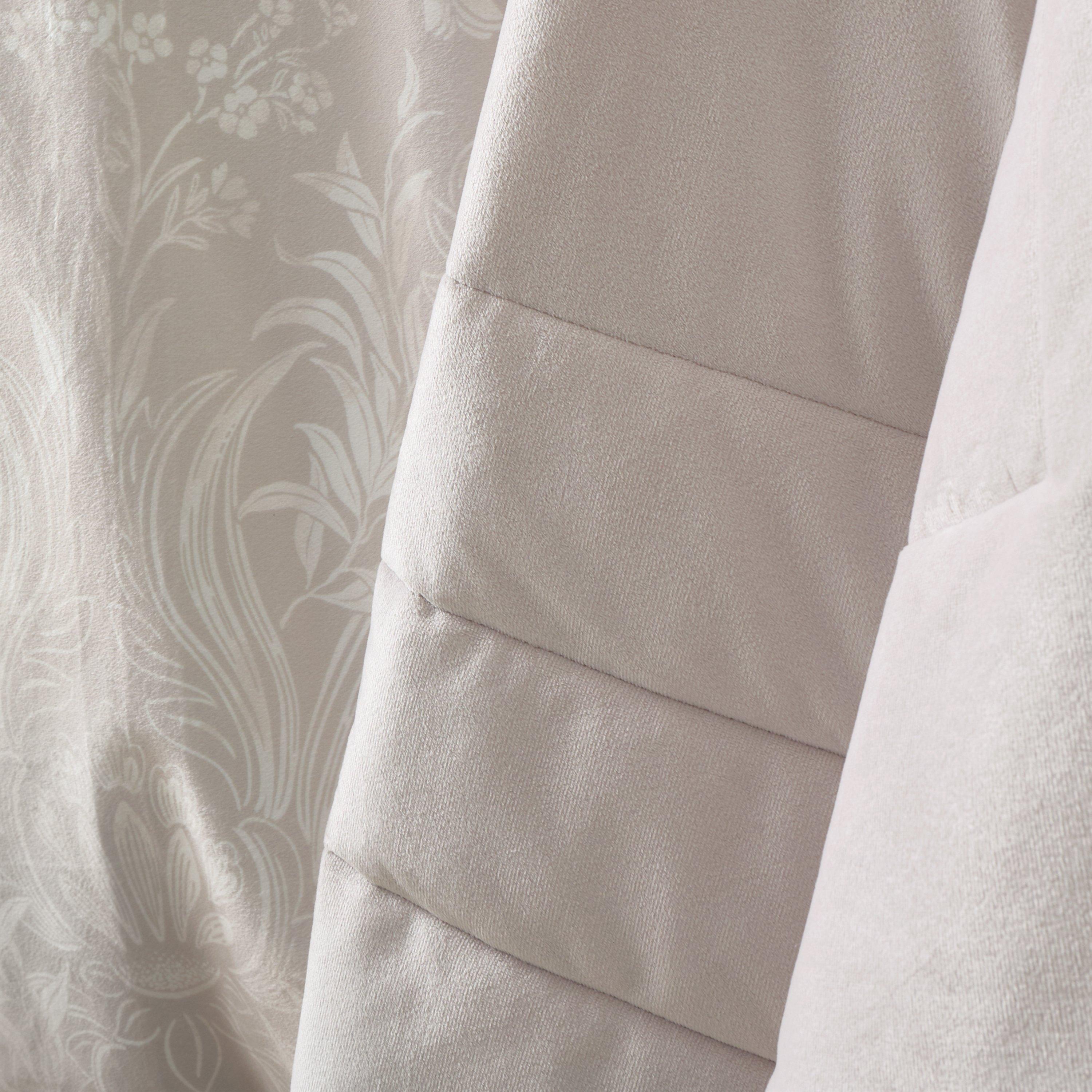 Cream - Catherine Lansfield - Regal Soft Velvet Quilted Bedspread - 3