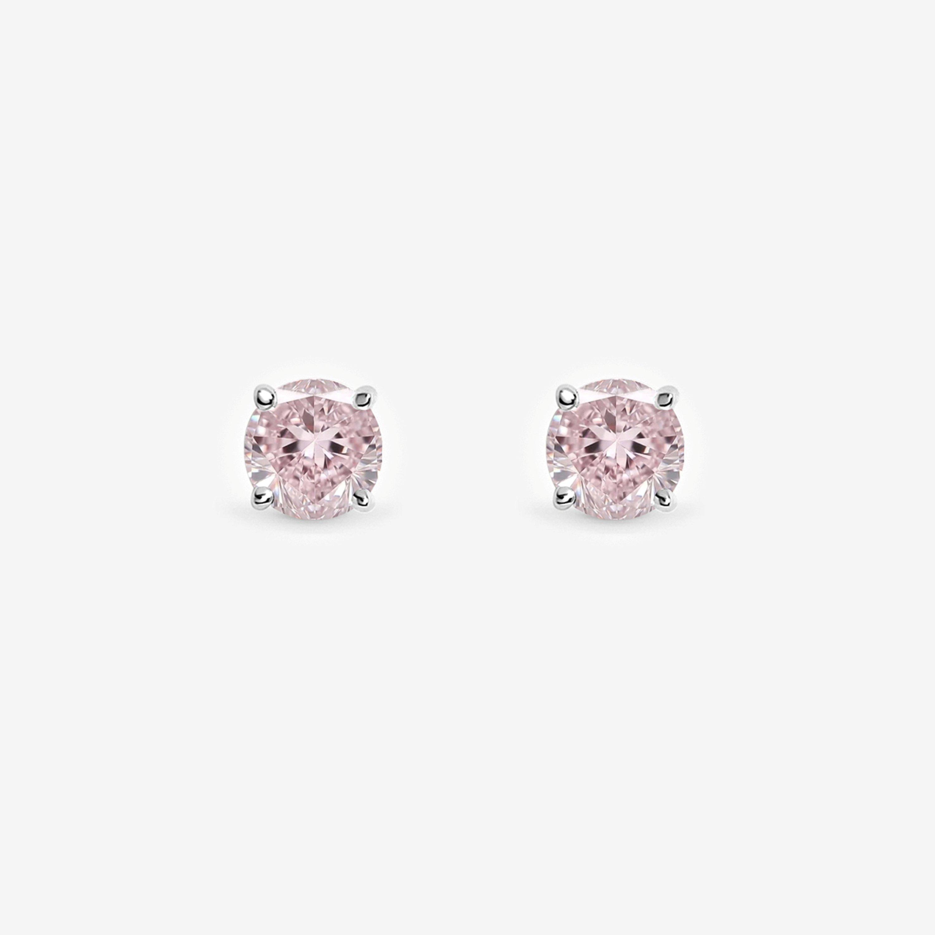 Silver - Simply Silver - 925 Sterling Silver Plated Rose Solitaire Earrings - 2