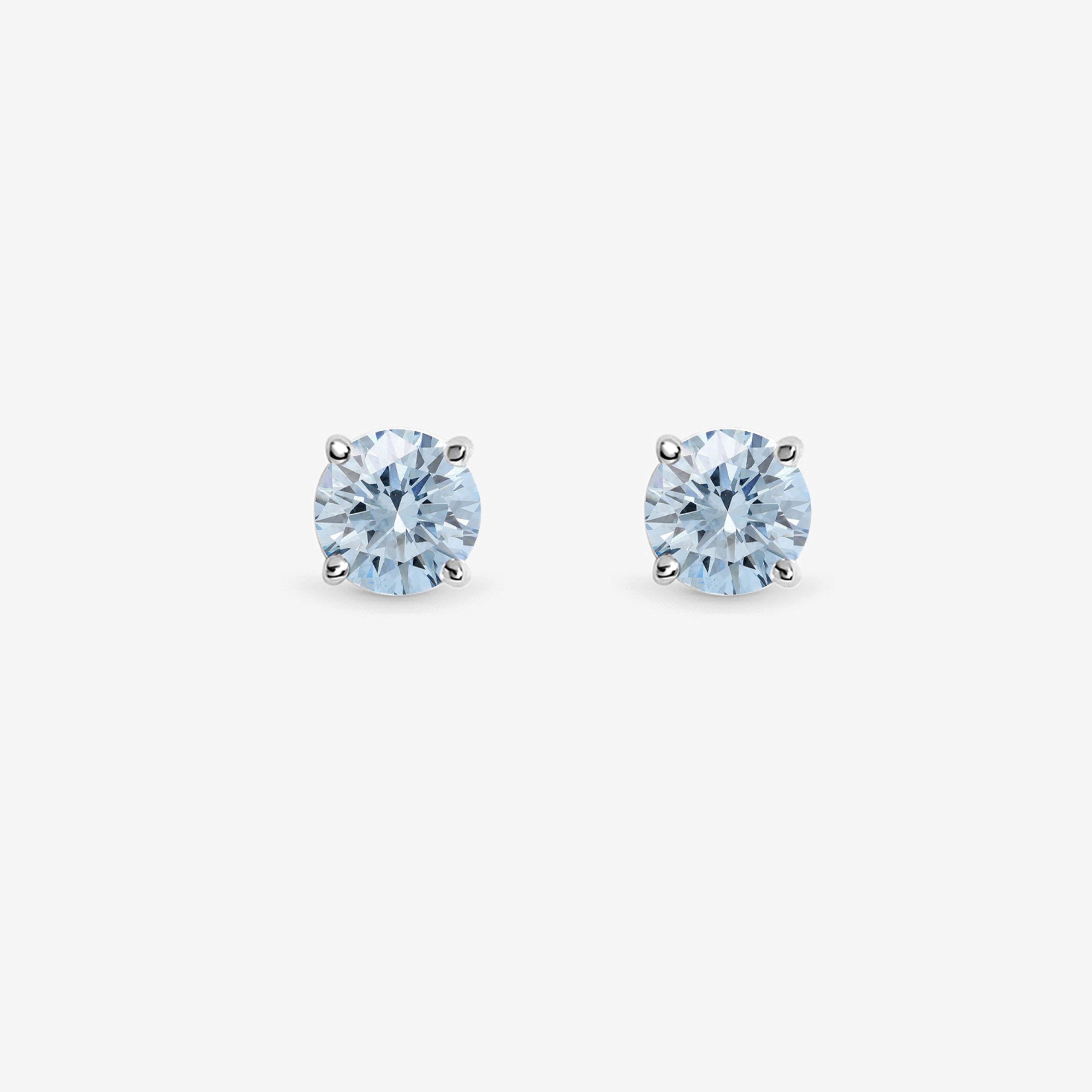 Silver - Simply Silver - 925 Sterling Silver Plated Sapphire Earrings - 2