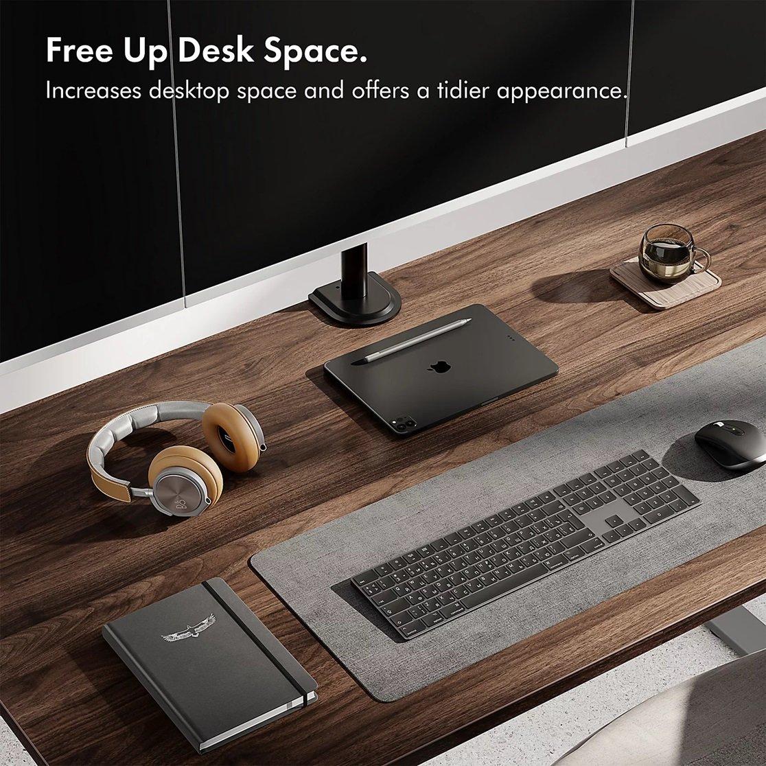 Black - VonHaus - Triple Monitor Clamp for 17-27 Screens - 5