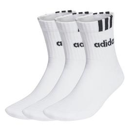 adidas Linear 3 Stripe Cushioned Half Crew Sock