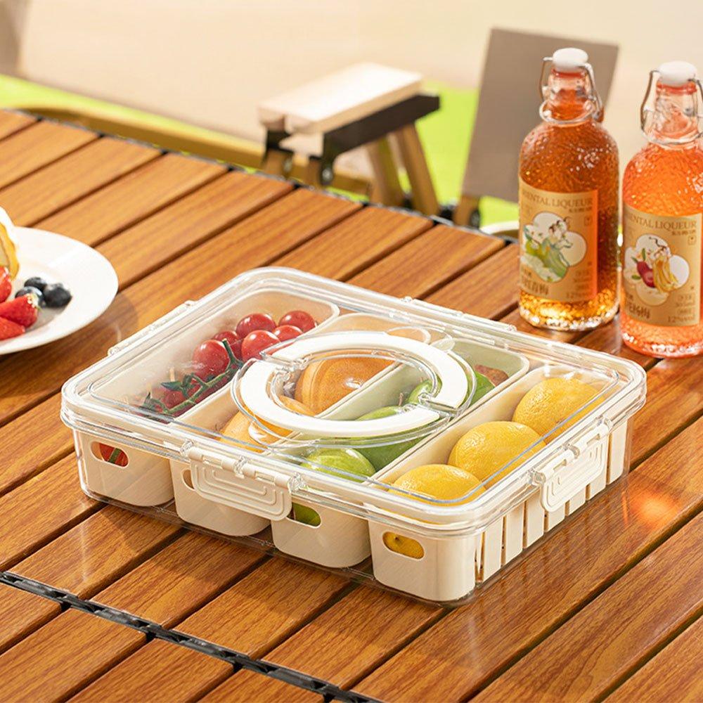 Life Ideas  2Pcs Fridge Storage Container With Lid - White2 - 2x Style2