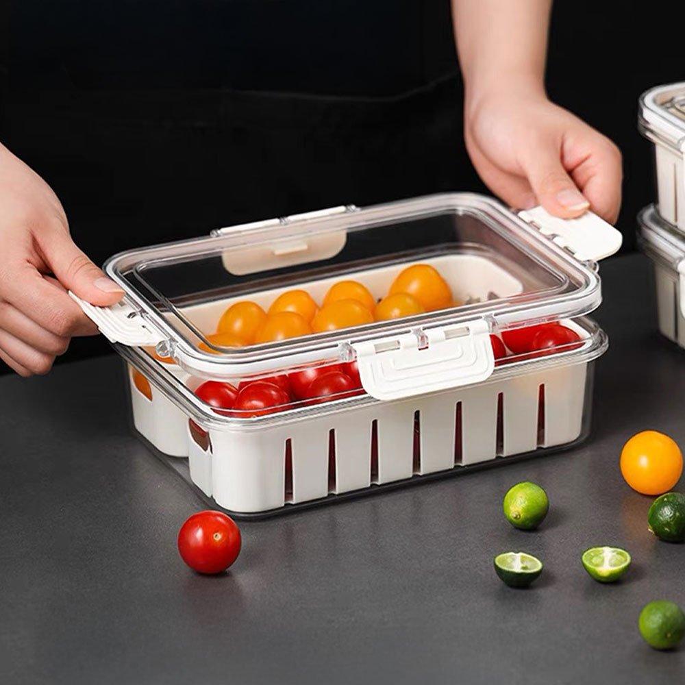 White1 - LIFE IDEAS - 2pcs Fridge Storage Container with Lid - 3