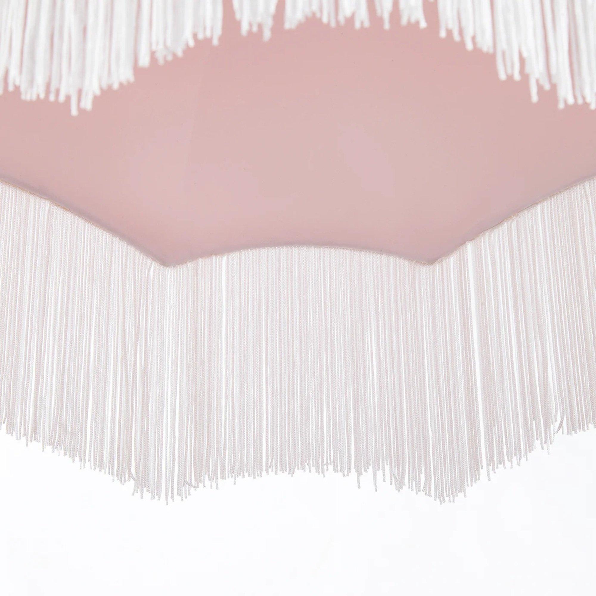 Pink - K Living - Tassle 8 Inch Pink Traditional Shade with Tassels - 2