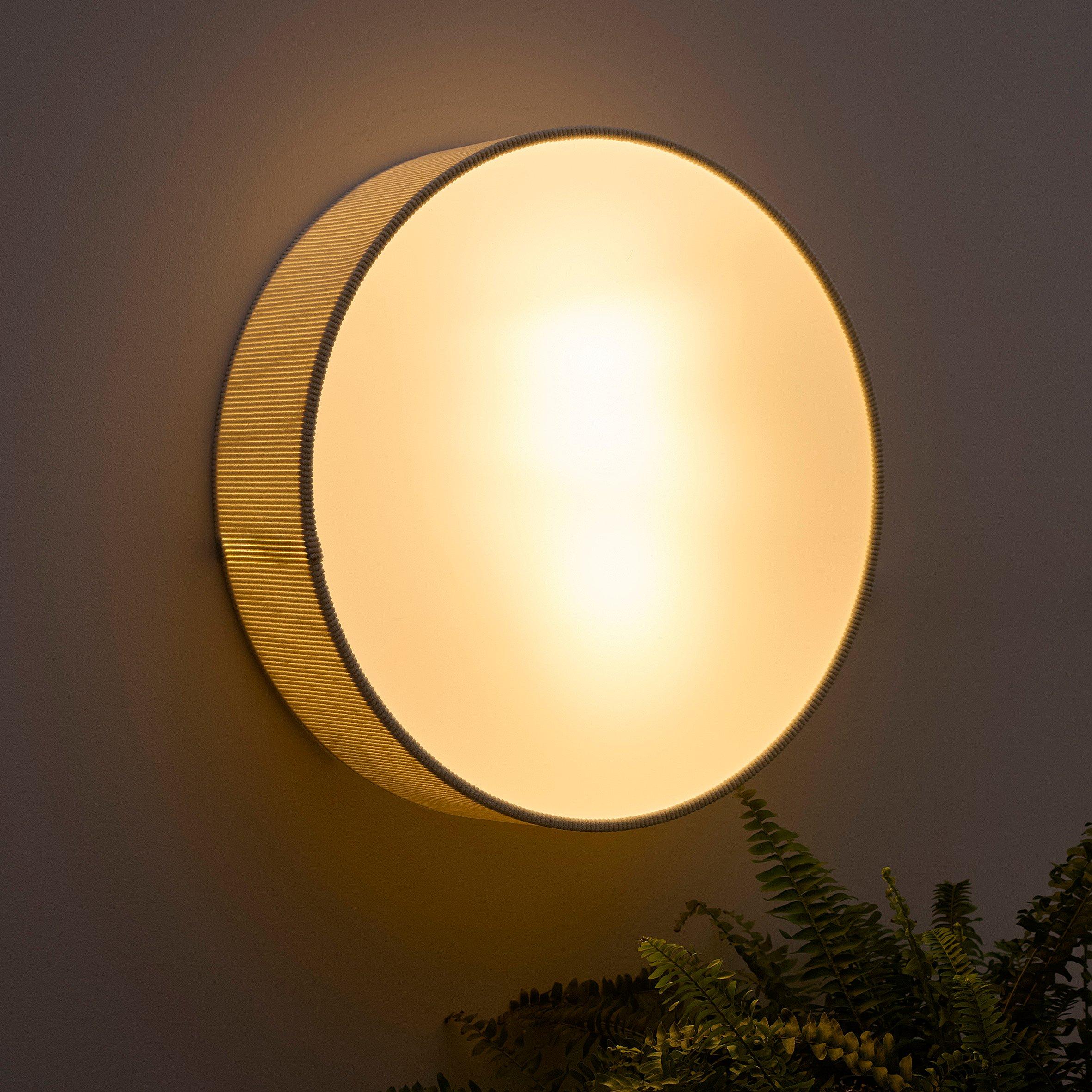 Cream - K Living - Crete 38cm 2 Light Cream Velvet Drum Shade - 2