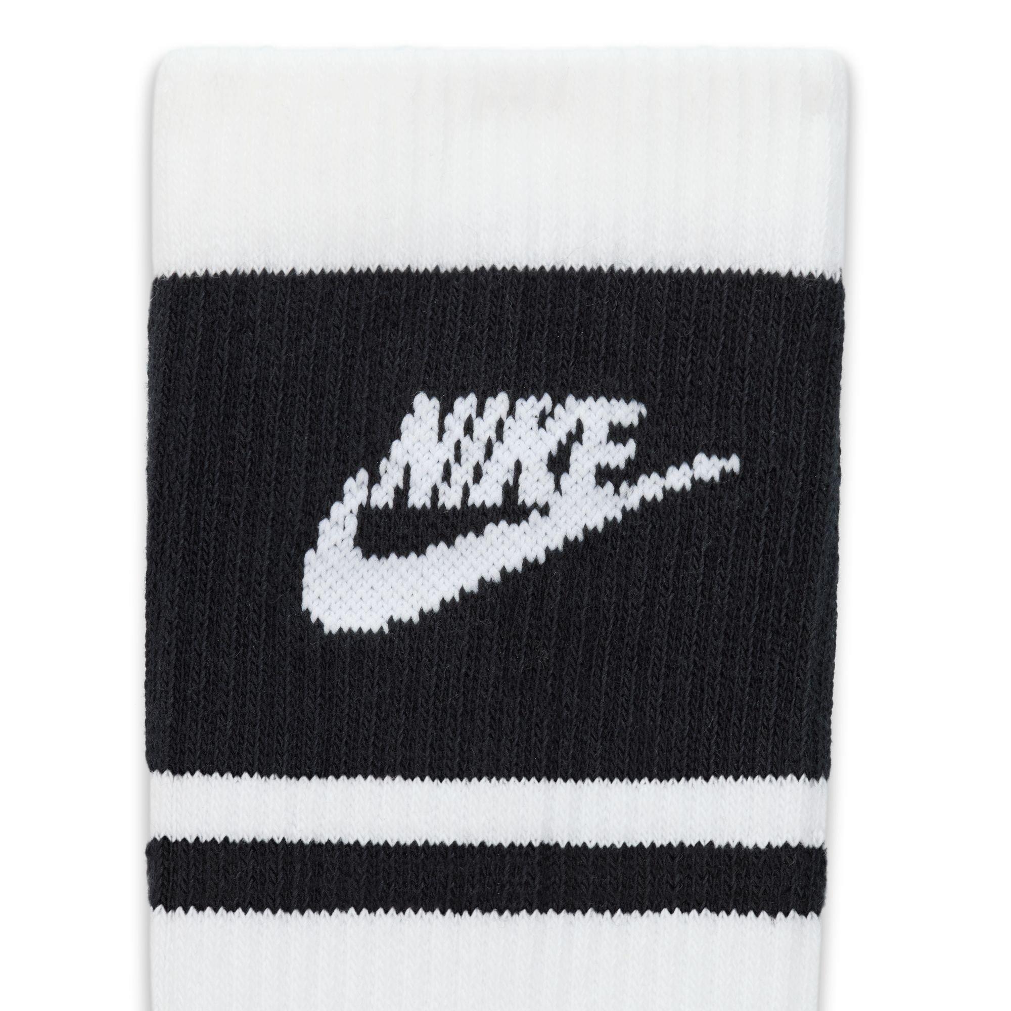 White/Black - Nike - Sportswear Dri-FIT Everyday Essential Crew Socks (3 Pairs) - 5