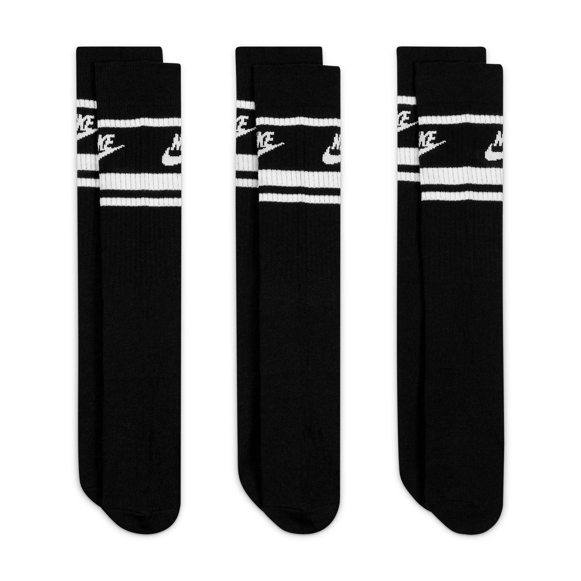 Black/White - Nike - Sportswear Dri-FIT Everyday Essential Crew Socks (3 Pairs) - 2