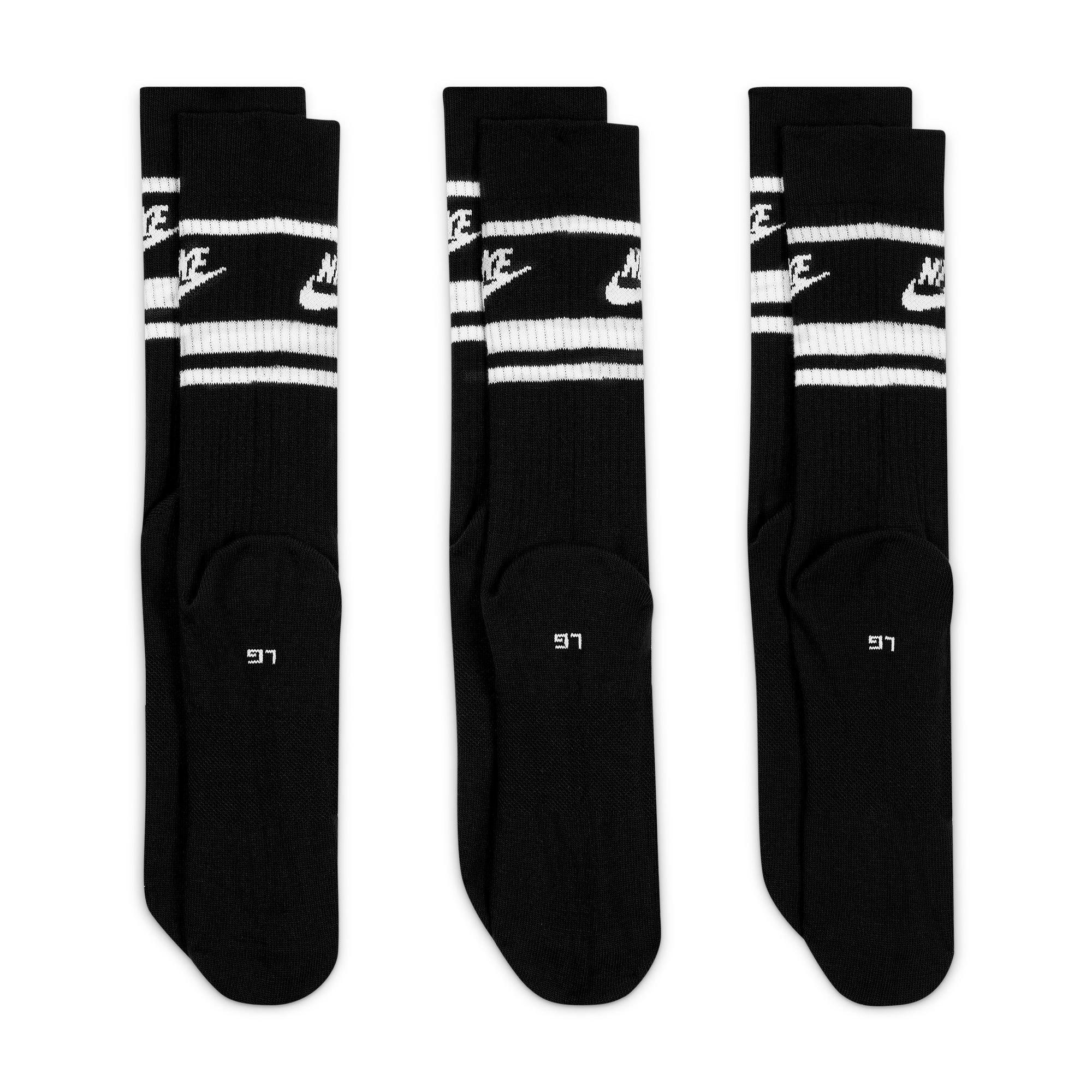 Black/White - Nike - Sportswear Dri-FIT Everyday Essential Crew Socks (3 Pairs) - 3