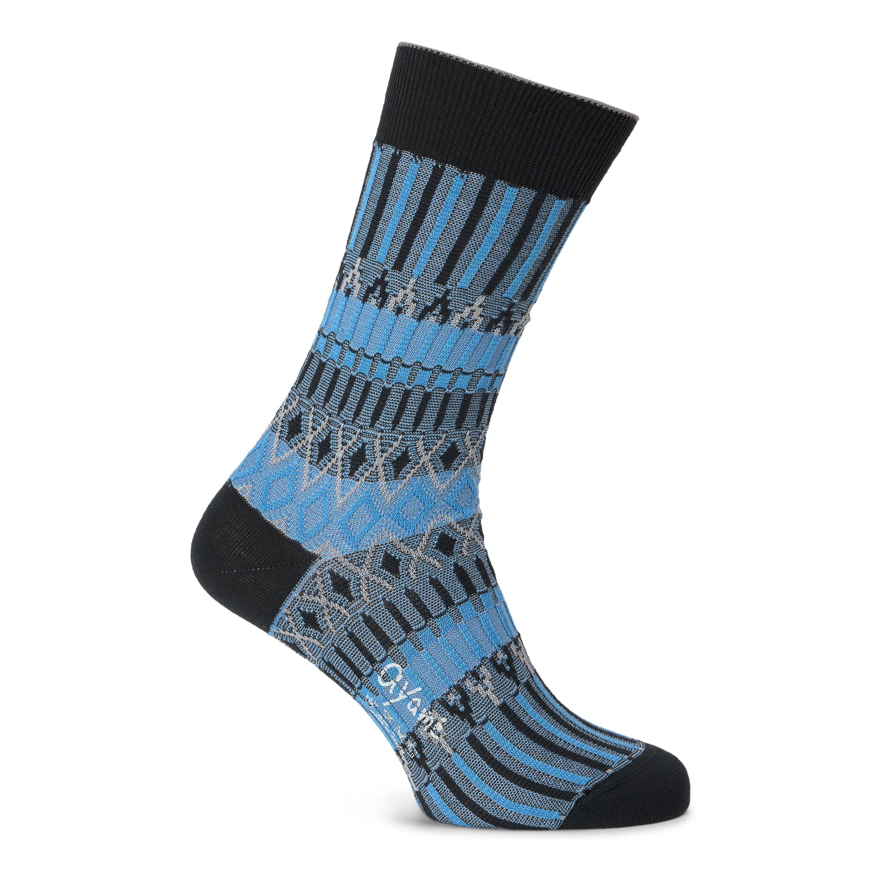 Men's Basket Lunch Multi Cotton Jacquard Crew Socks