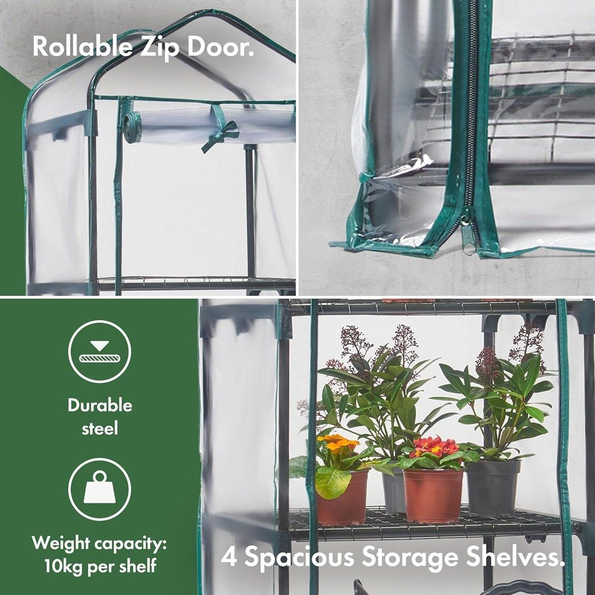Clear - VonHaus - VonHaus Mini Greenhouse – 4 Tier Green House - 4