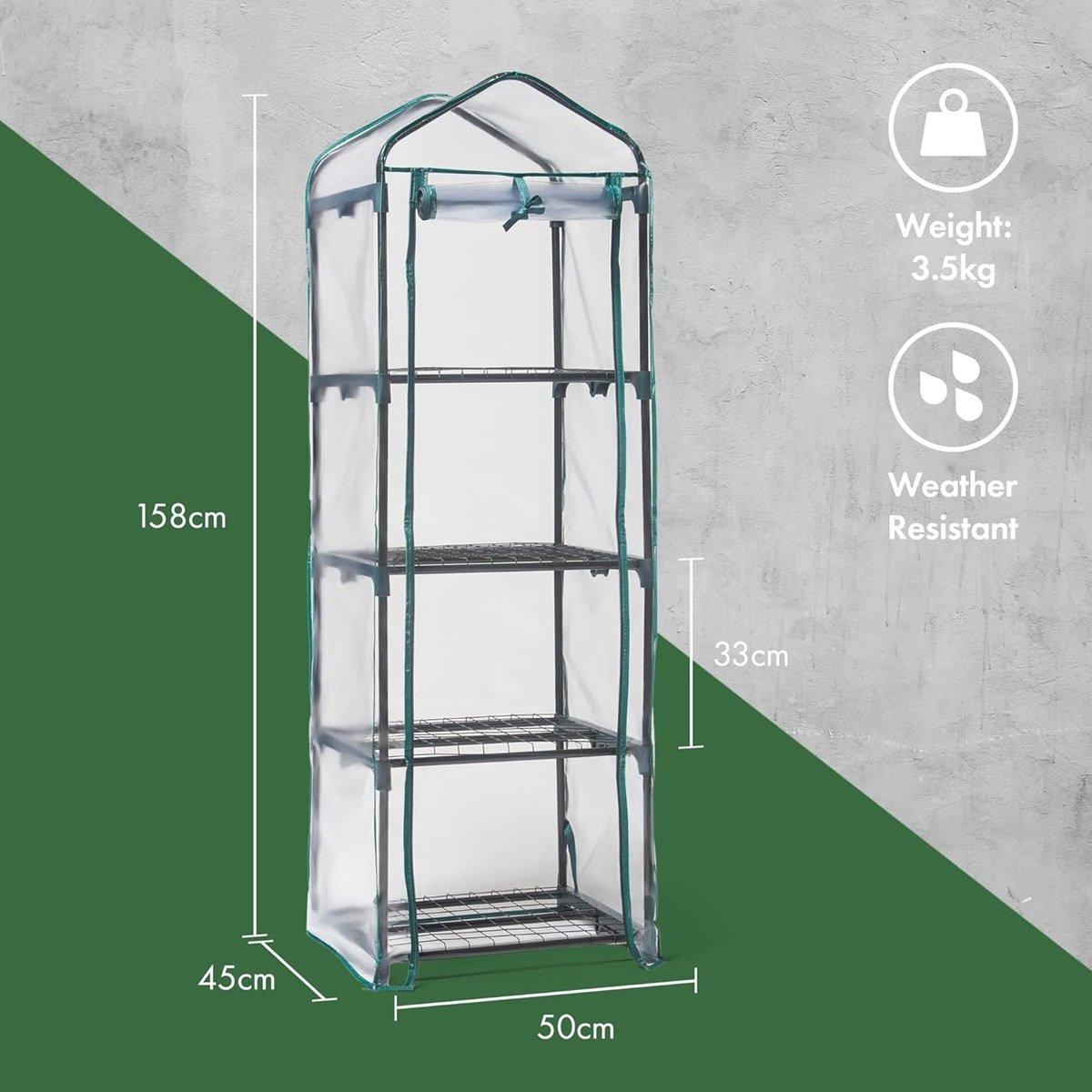 Clear - VonHaus - VonHaus Mini Greenhouse – 4 Tier Green House - 6