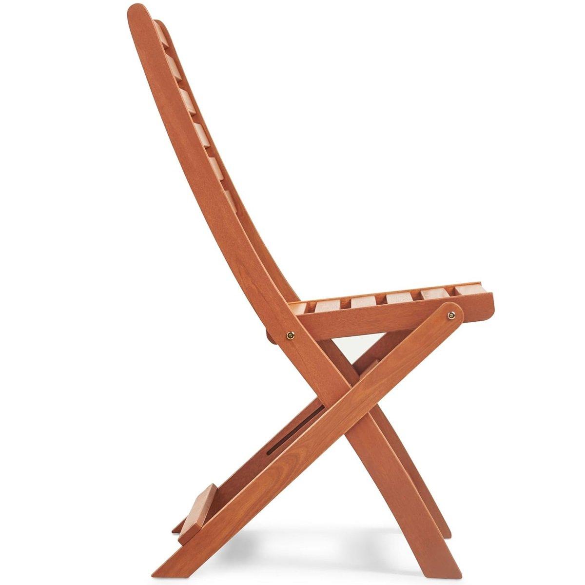 Brown - VonHaus - VonHaus - 2 Pack Folding Wooden Chairs - 5