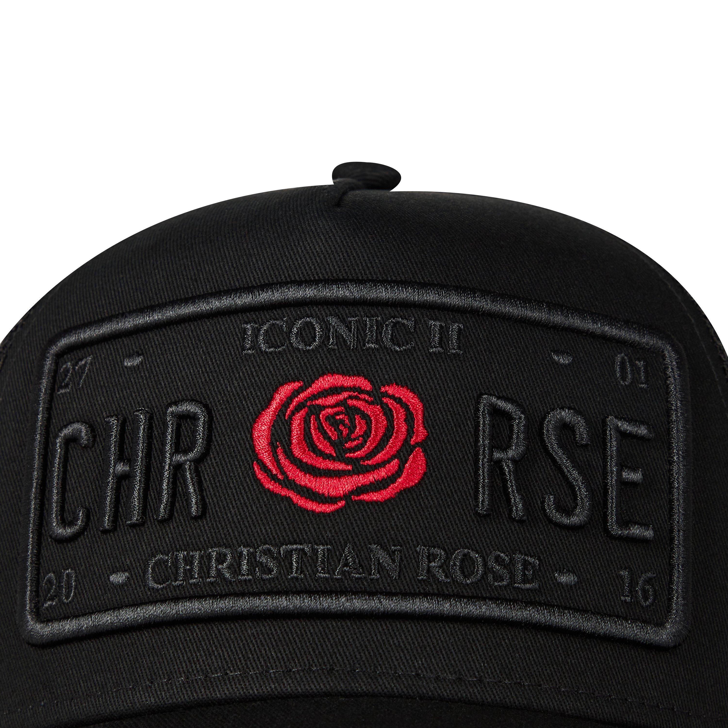 Christian Rose Iconic II Red Rose Plate Trucker Cap Trucker