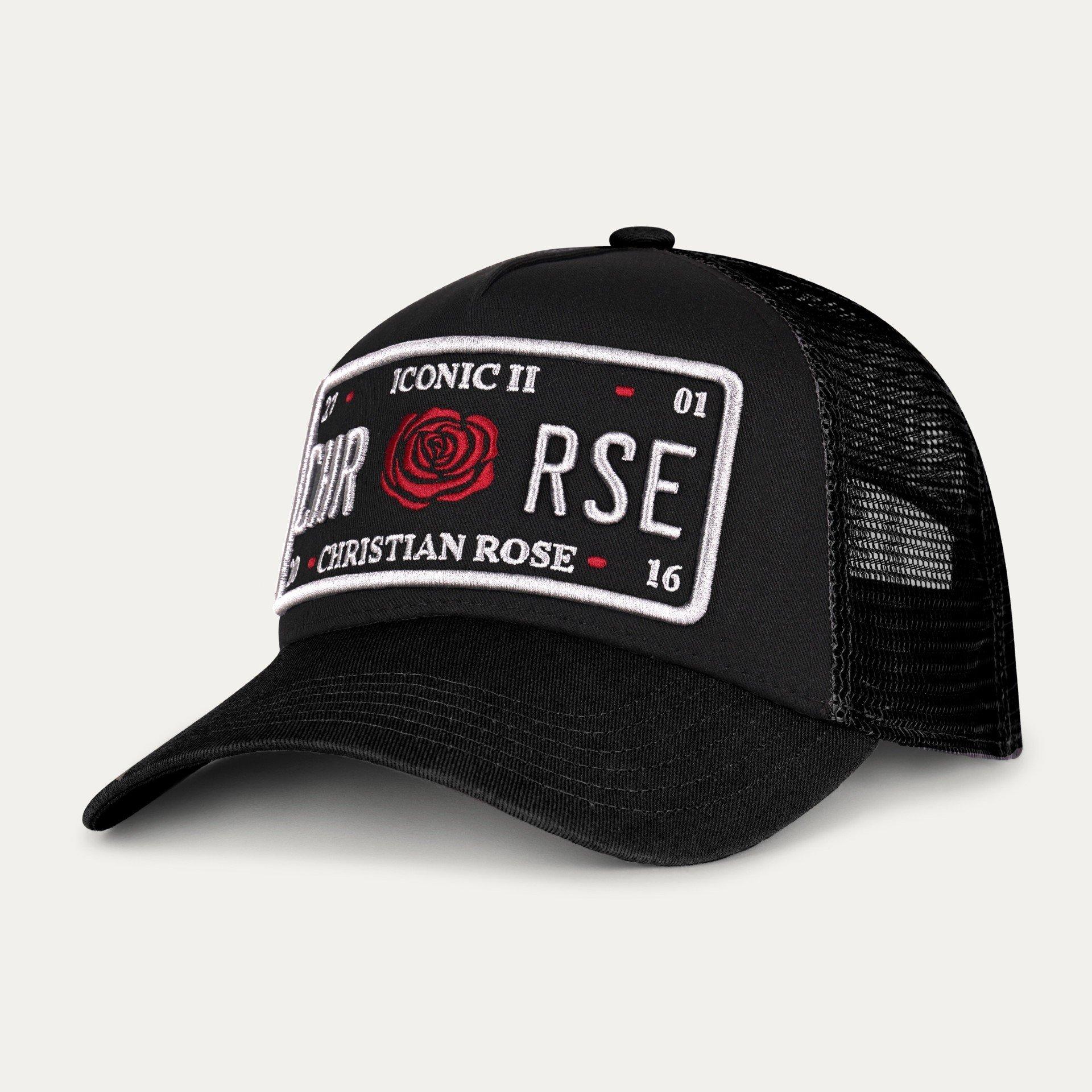 Caps With Red Roses Christian Rose | Iconic II Red Rose Plate Trucker Cap | Trucker Caps | USC
