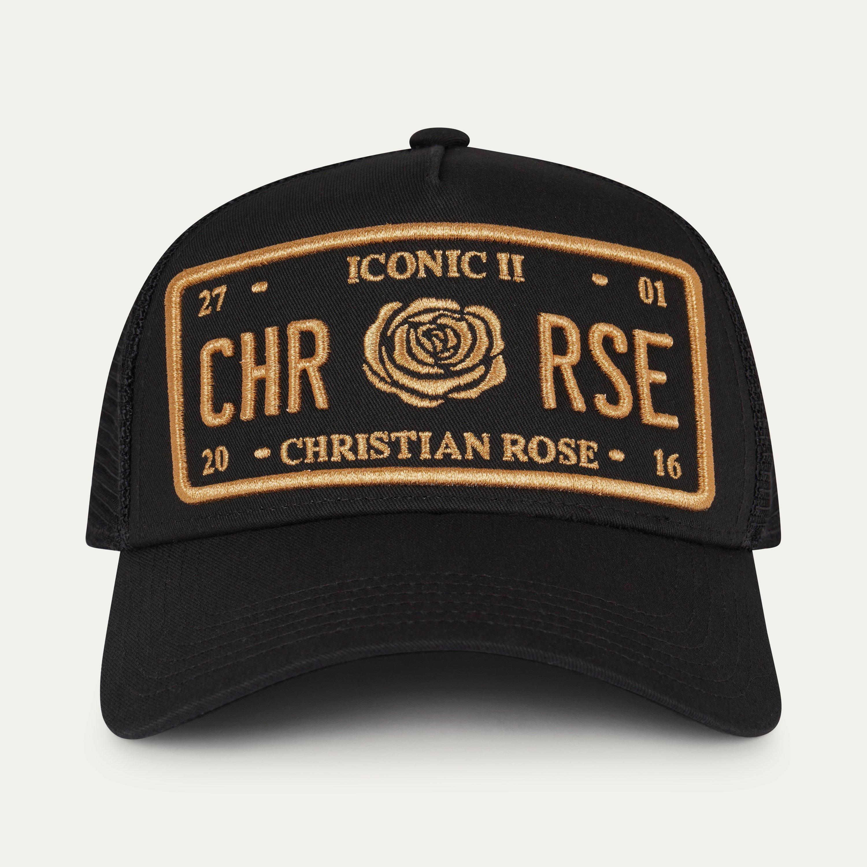 Black / Gold - Christian Rose - Iconic II Plate Trucker Cap - 2