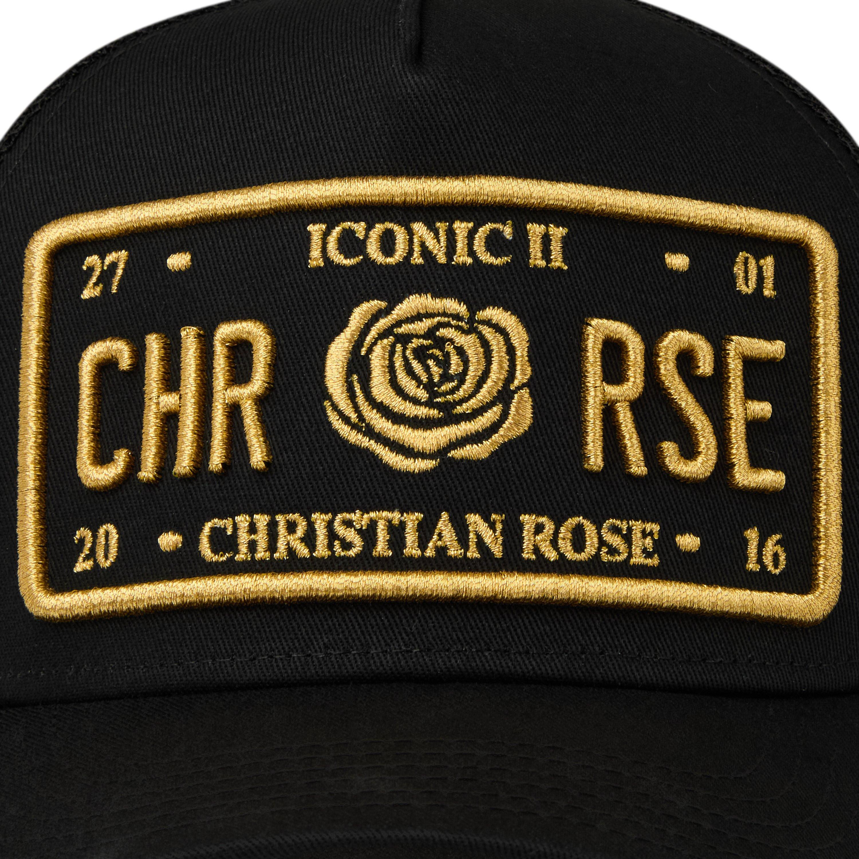 Black / Gold - Christian Rose - Iconic II Plate Trucker Cap - 4