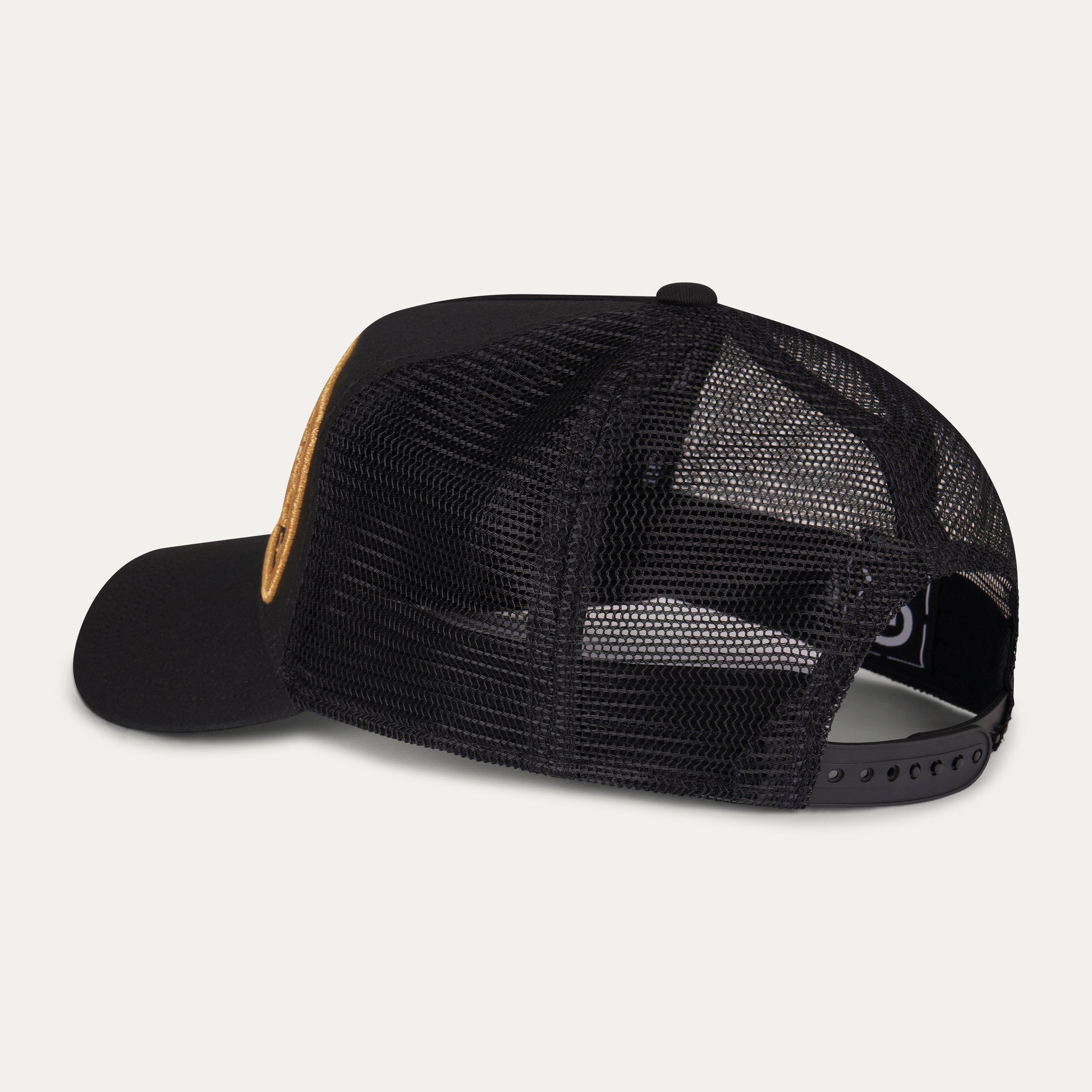 Black / Gold - Christian Rose - Iconic II Plate Trucker Cap - 3