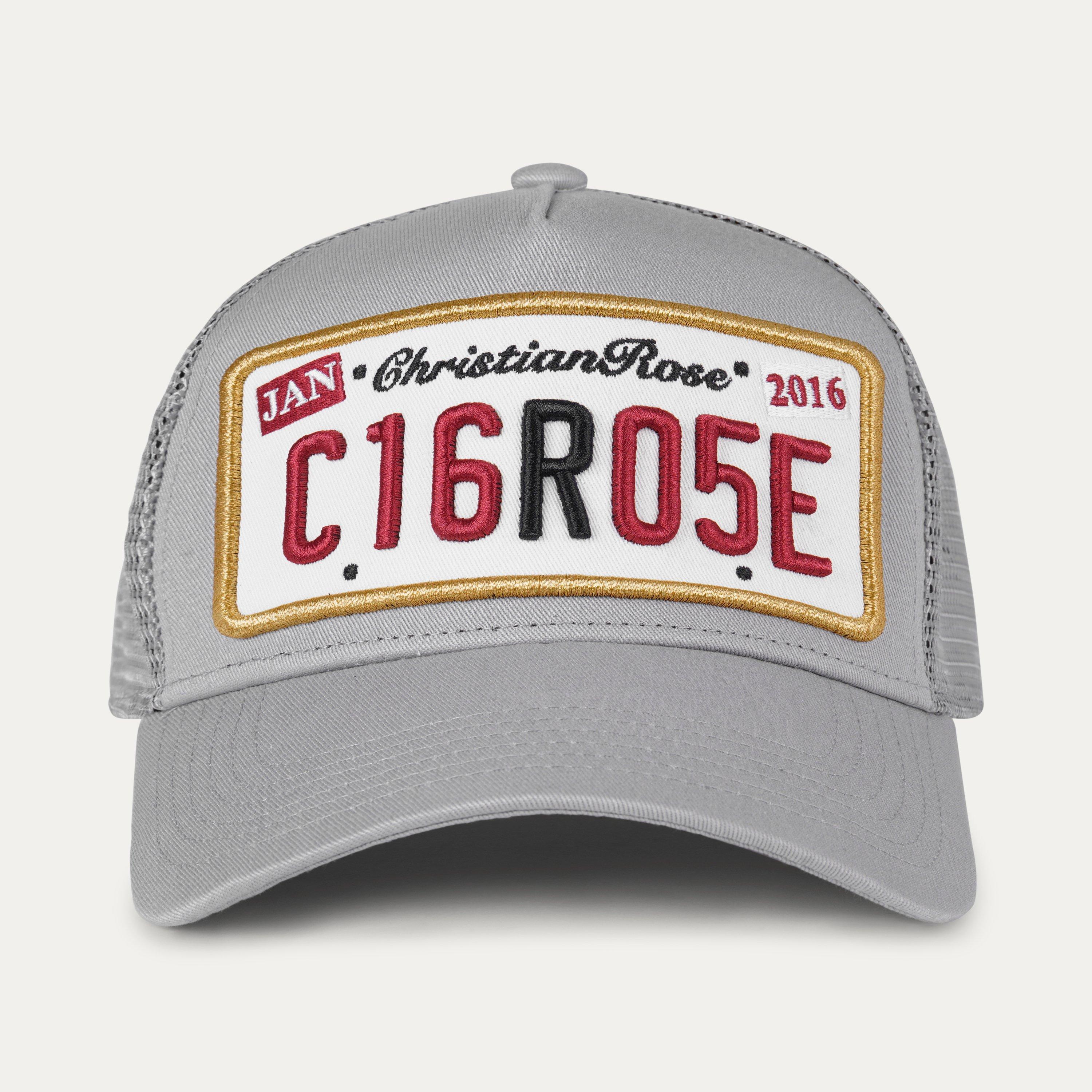 Stone Grey/Gold - Christian Rose - Private Plate Trucker Cap - 2