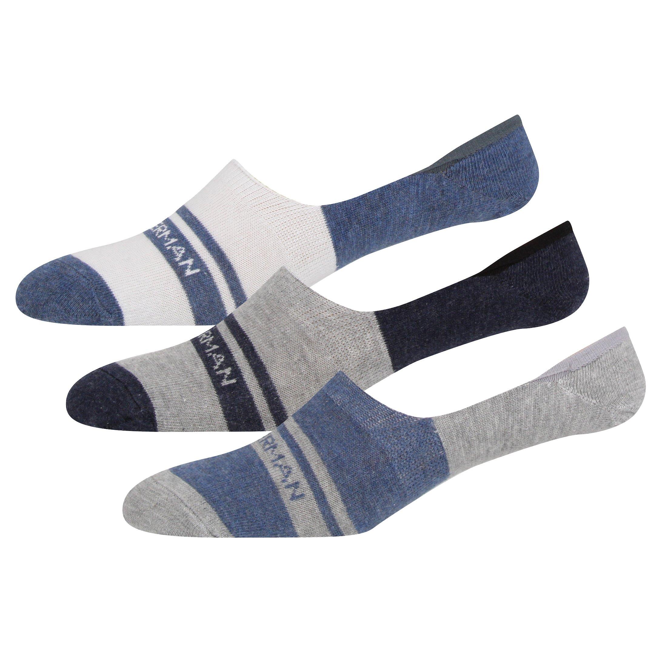 Navy/White/Den - Ben Sherman - Men's Liner Invisible Socks - 1