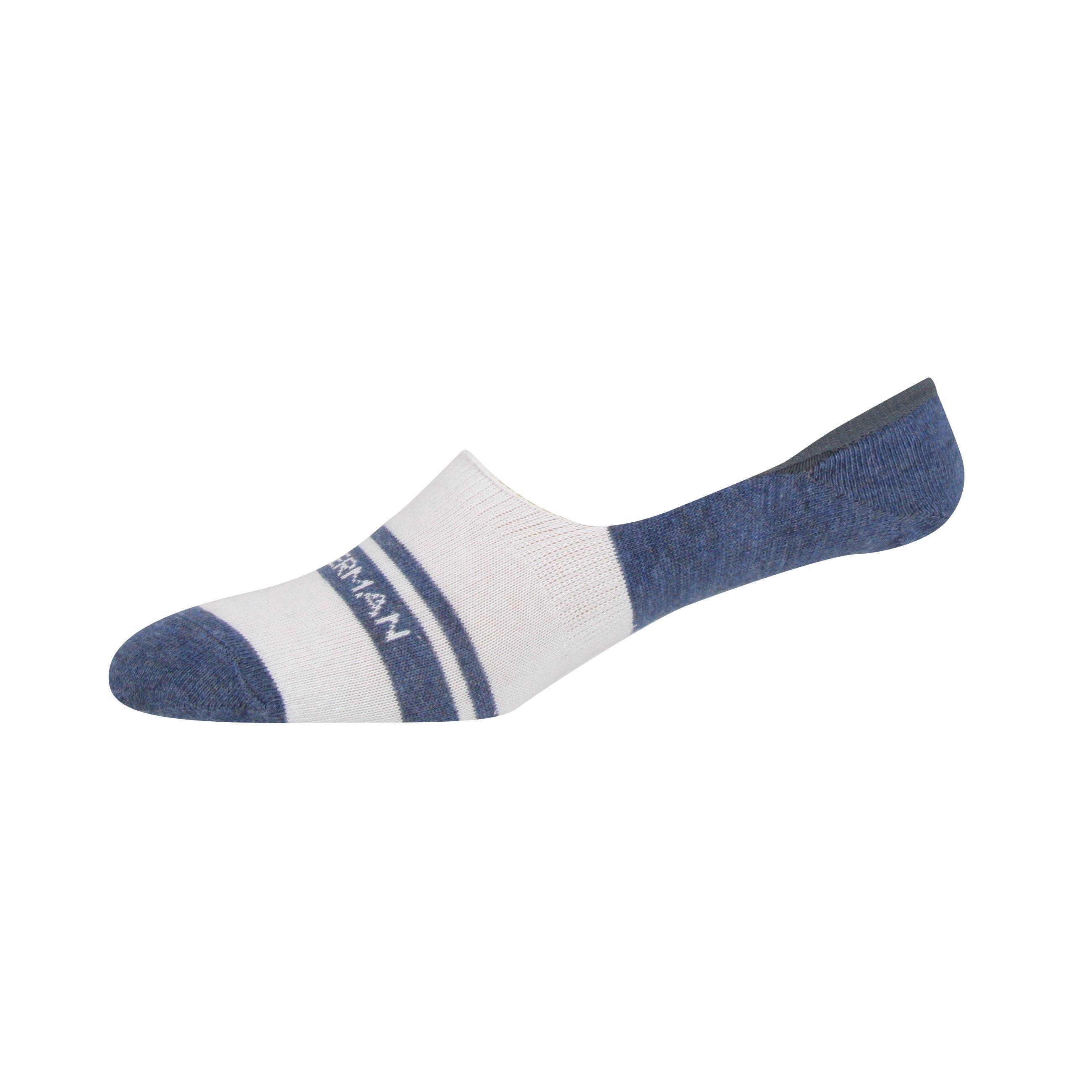 Navy/White/Den - Ben Sherman - Men's Liner Invisible Socks - 3