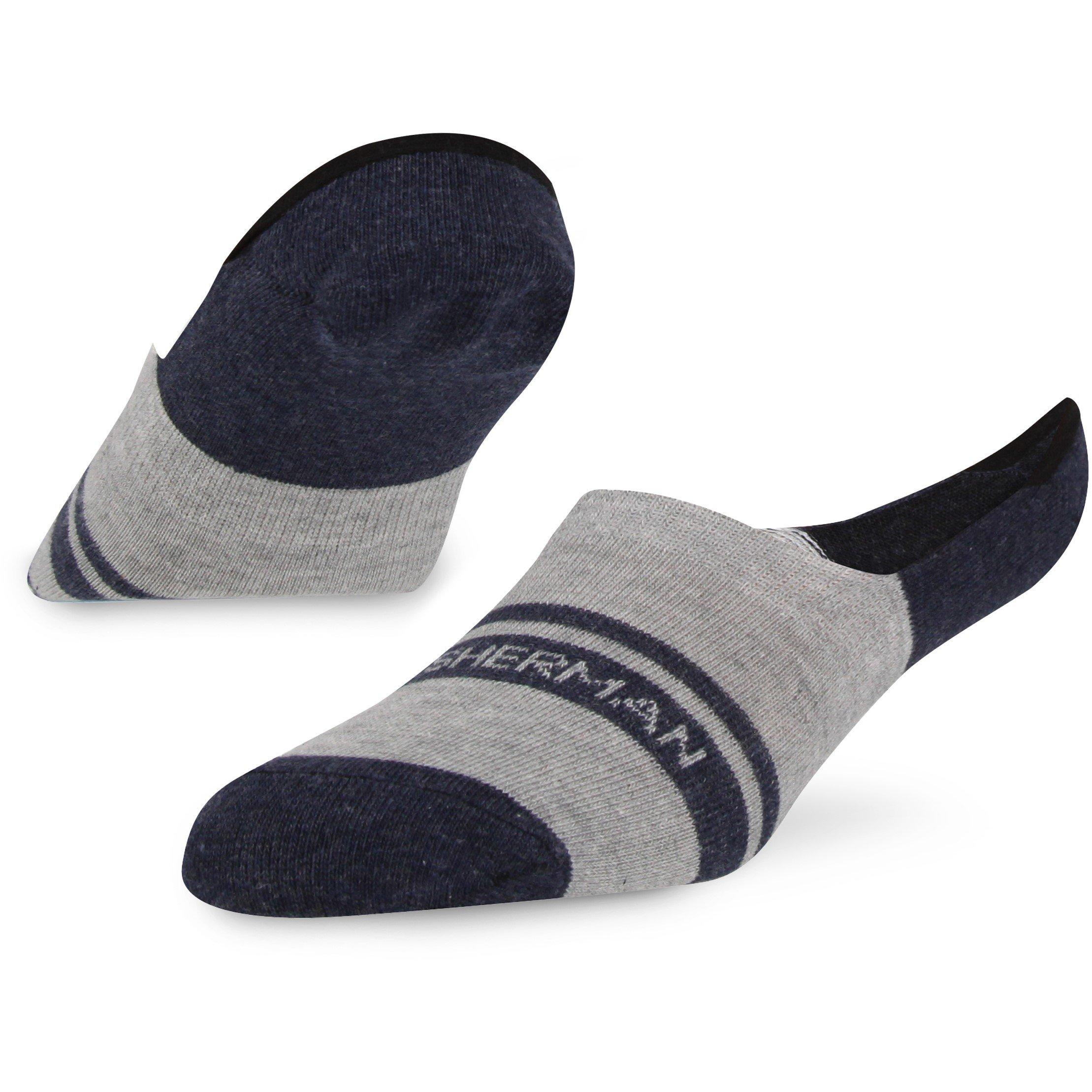 Navy/White/Den - Ben Sherman - Men's Liner Invisible Socks - 5