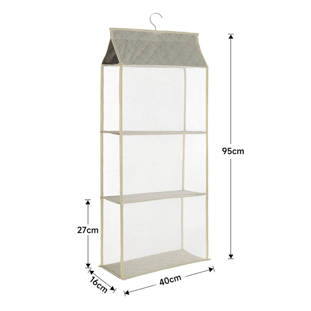 Beige1 - LIFE IDEAS - 3pcs Hanging Handbag Purse Storage Organizer - 2