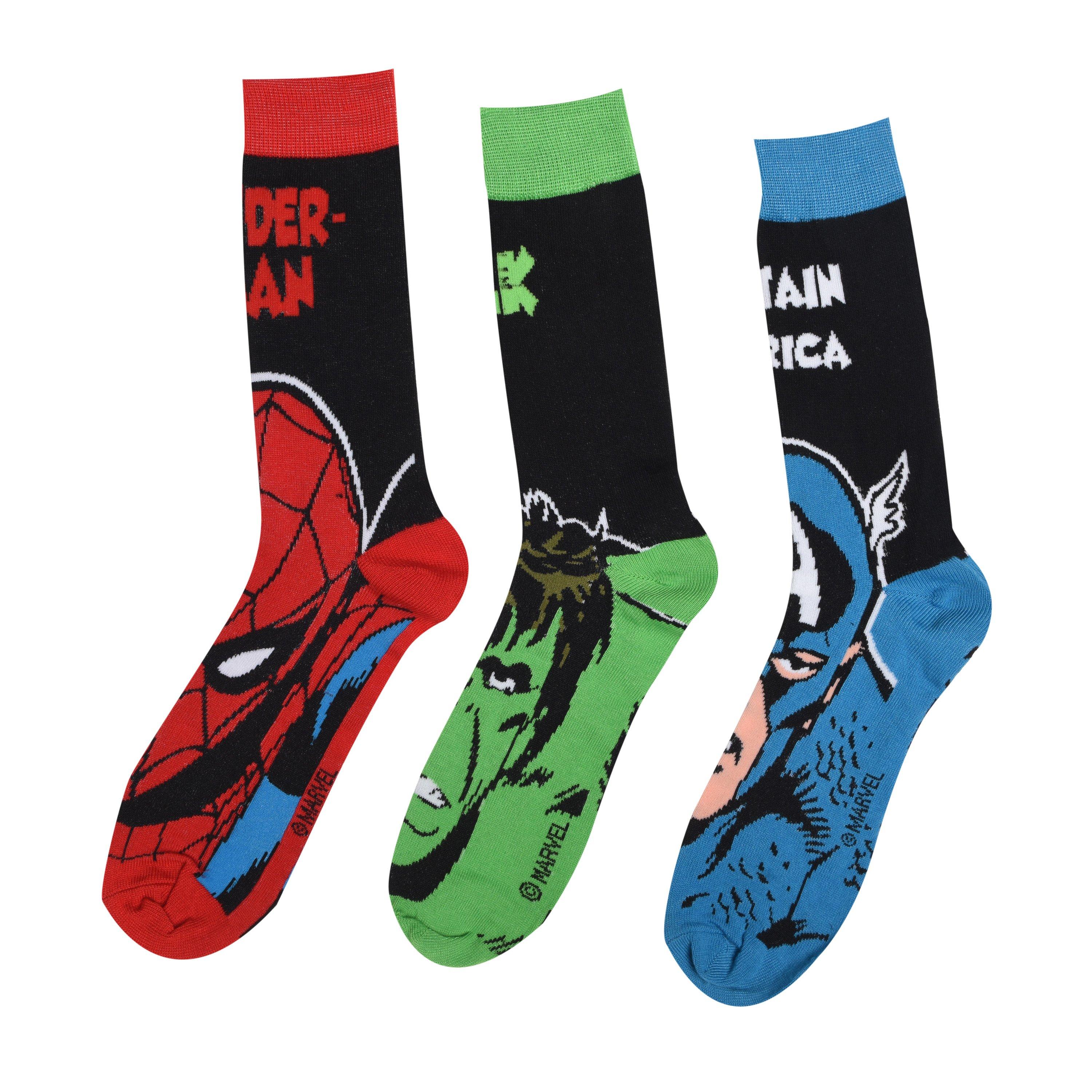 Marvel - Character - Marvel 3 Pack Crew Socks Mens - 1