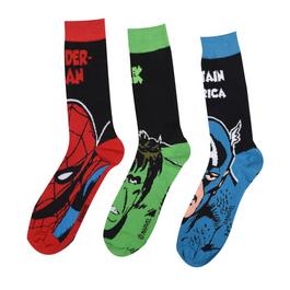 Character Marvel 3 Pack Crew Socks Mens