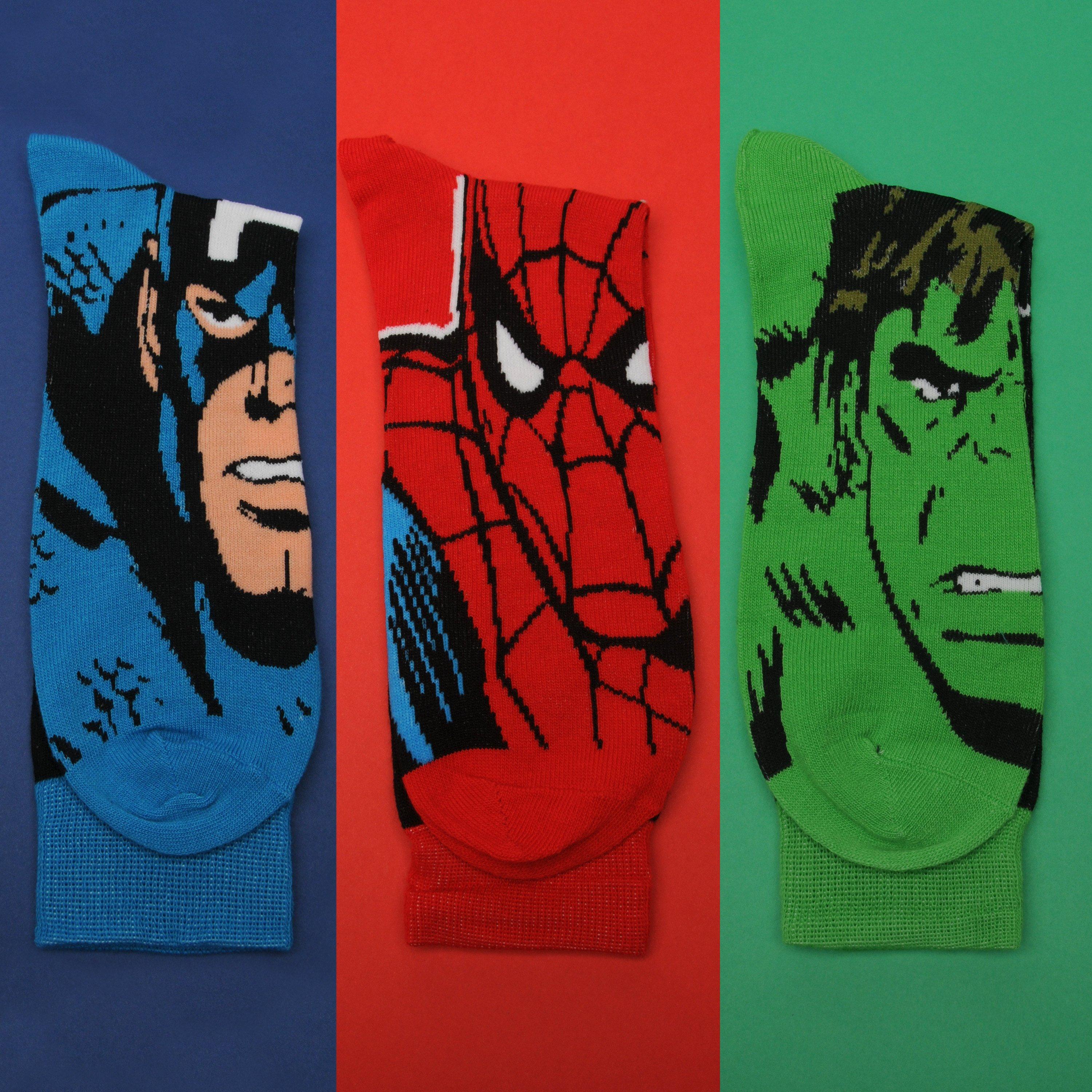 Marvel - Character - Marvel 3 Pack Crew Socks Mens - 5