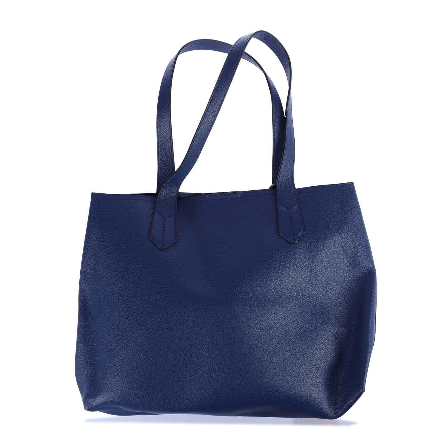 Blue - Emporio Armani - Leather Shopper Bag - 2