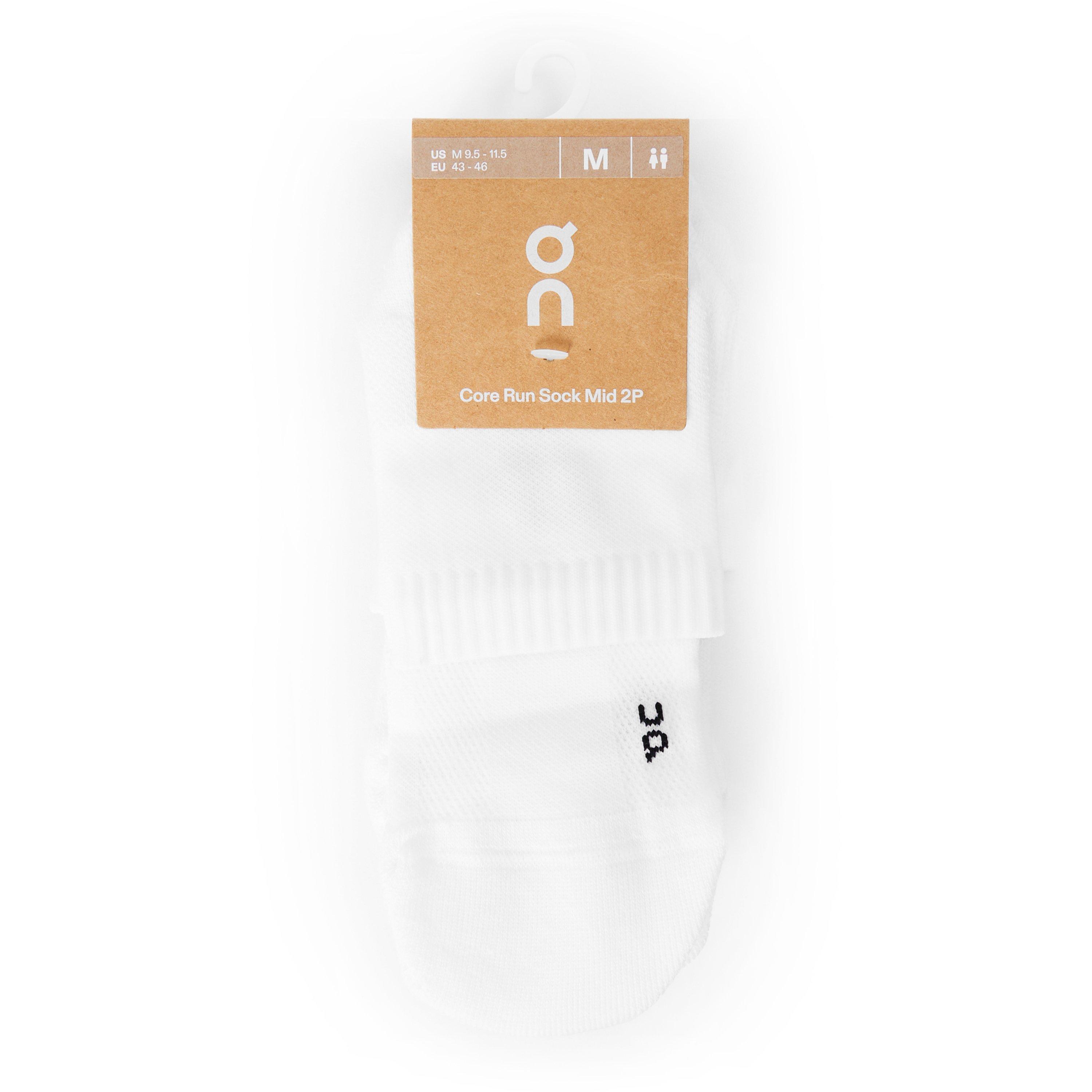 WHITE - On - Core Run Sock Mid 2P Whit - 2