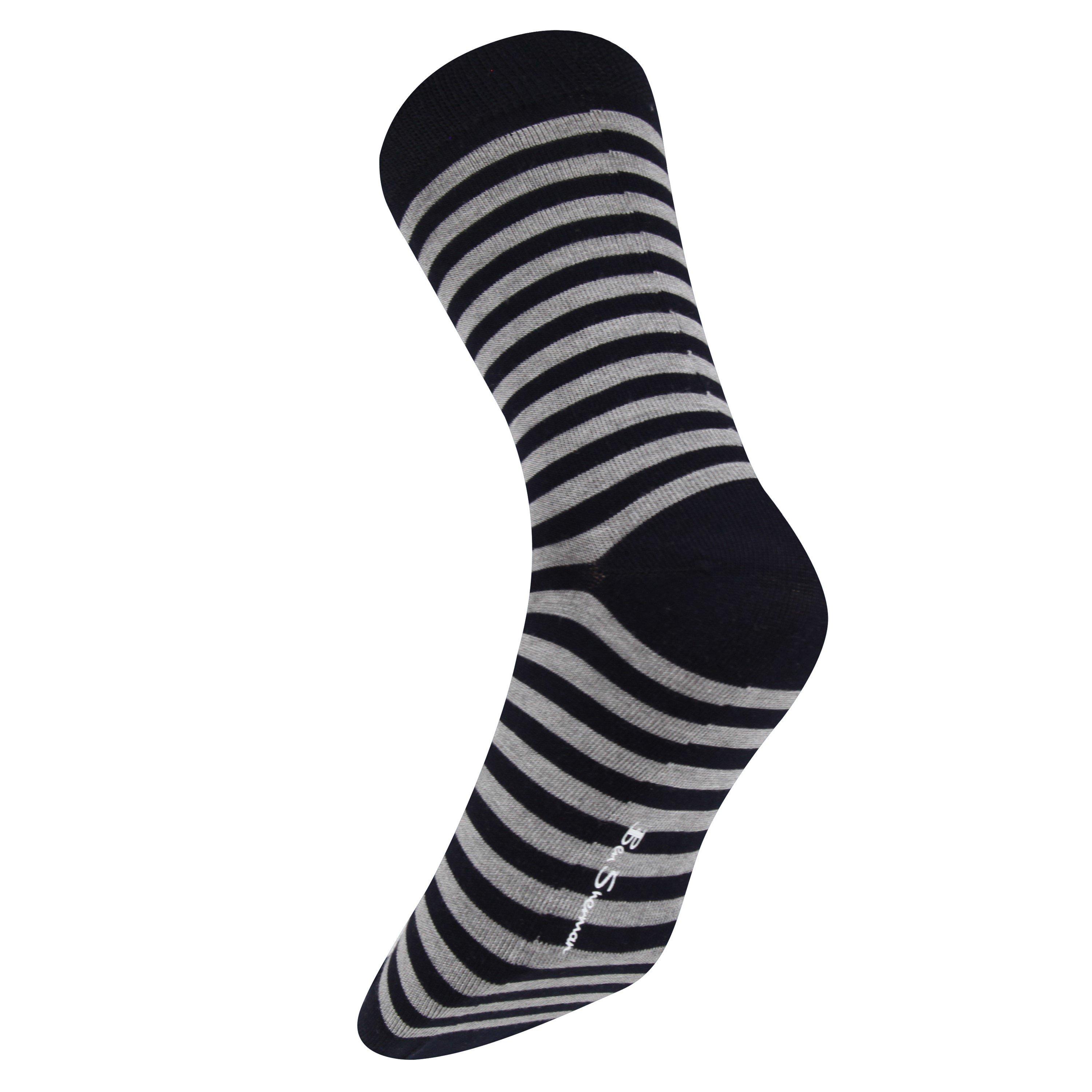 Navy/Gry Stripe - Ben Sherman - Tizome Crew Sock - 5