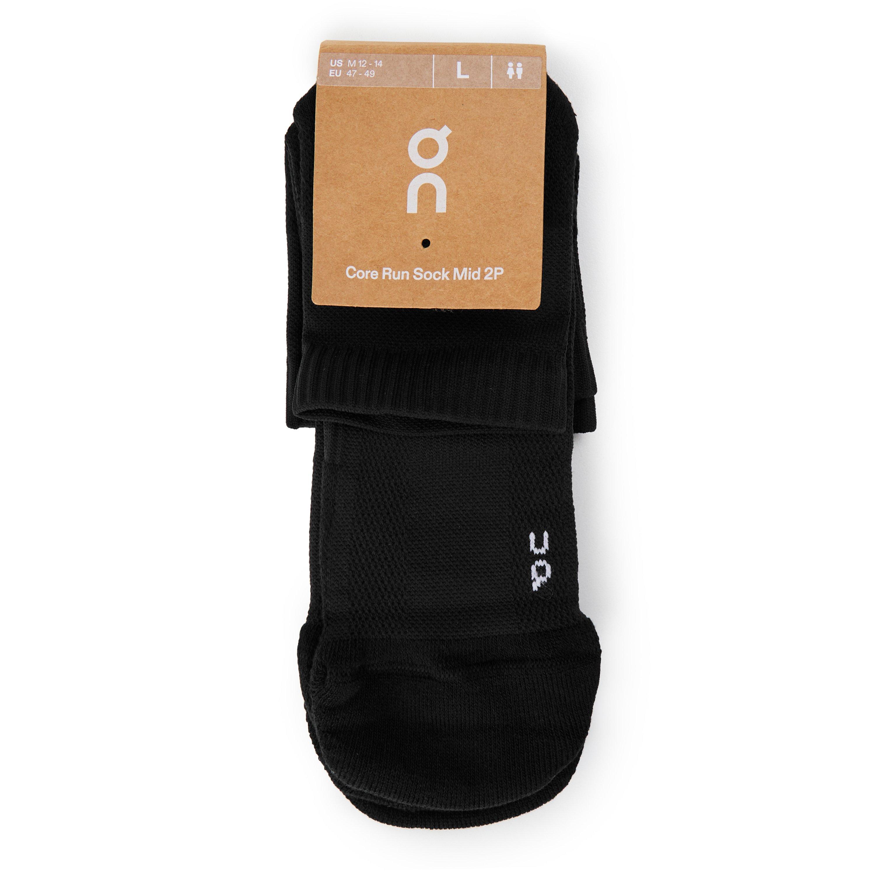 BLACK - On - Core Run Sock Mid 2P - 2