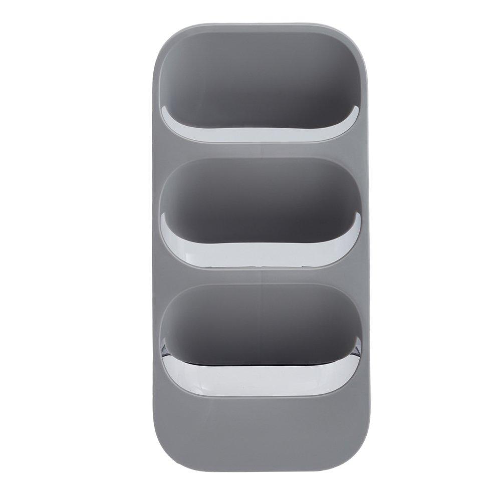 Grey - LIFE IDEAS - 2pcs 3-Compartment Plastic Utensil Holder - 3