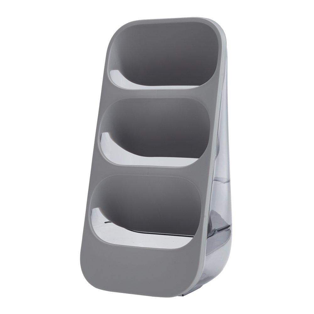 Grey - LIFE IDEAS - 2pcs 3-Compartment Plastic Utensil Holder - 4