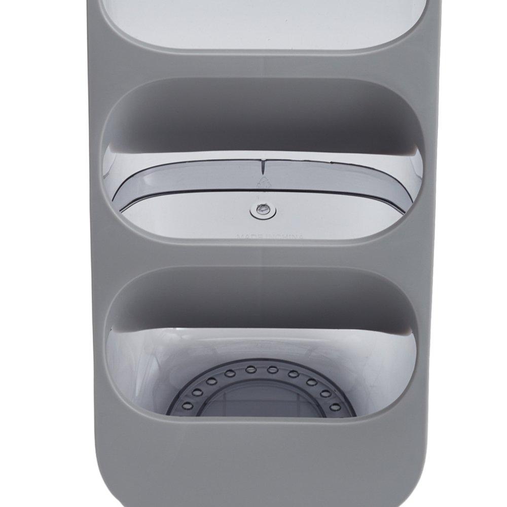 Grey - LIFE IDEAS - 2pcs 3-Compartment Plastic Utensil Holder - 7