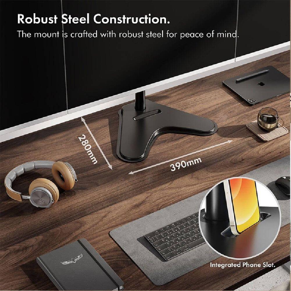 Black - VonHaus - Triple Monitor Mount Stand - 3