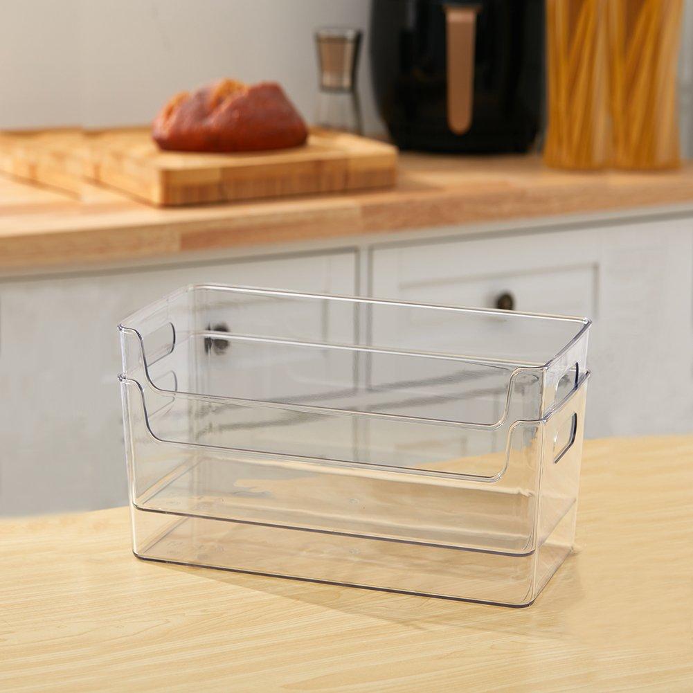 Clear - LIFE IDEAS - 4pcs Refrigerator Storage Organizers with Handles - 4