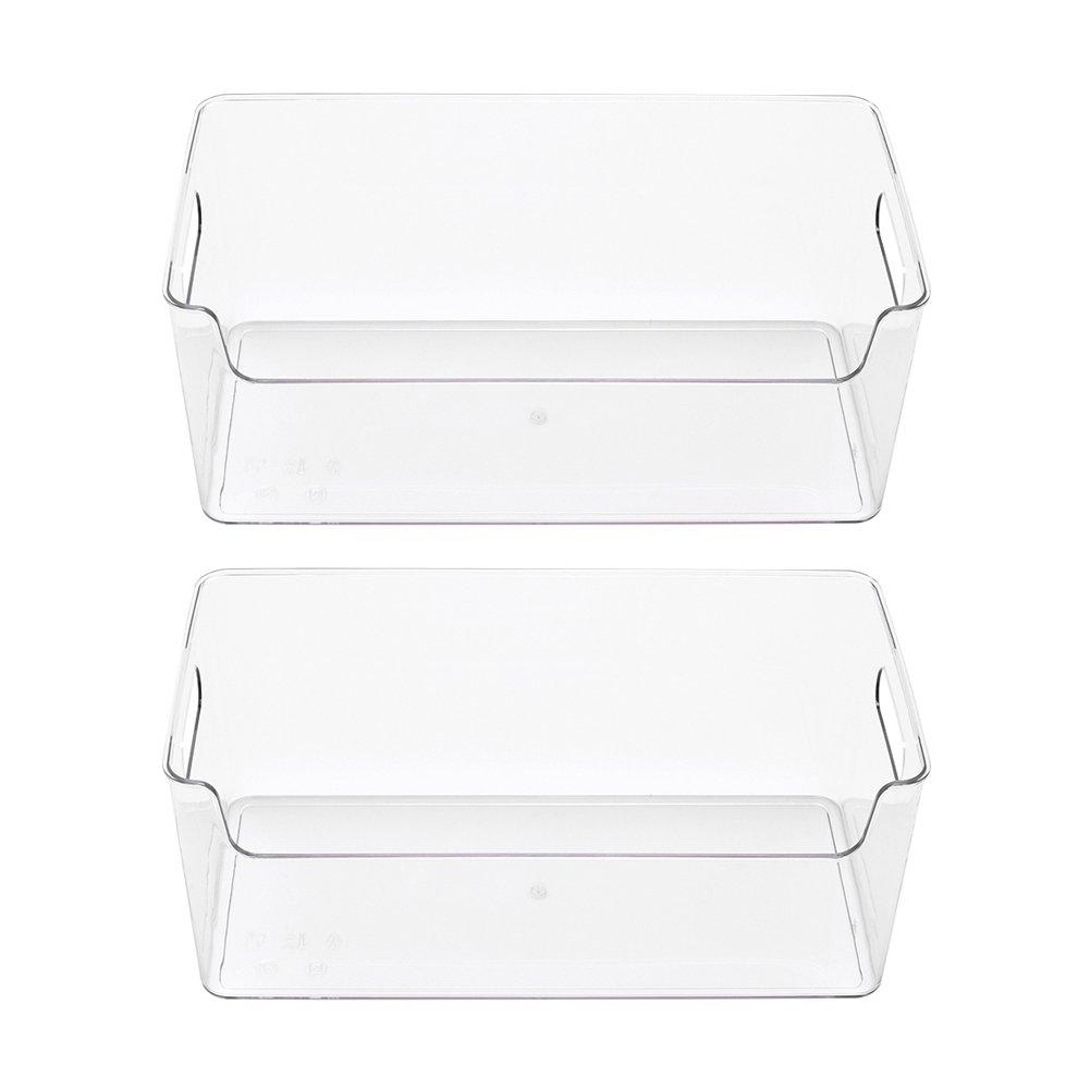 Clear - LIFE IDEAS - 4pcs Refrigerator Storage Organizers with Handles - 6