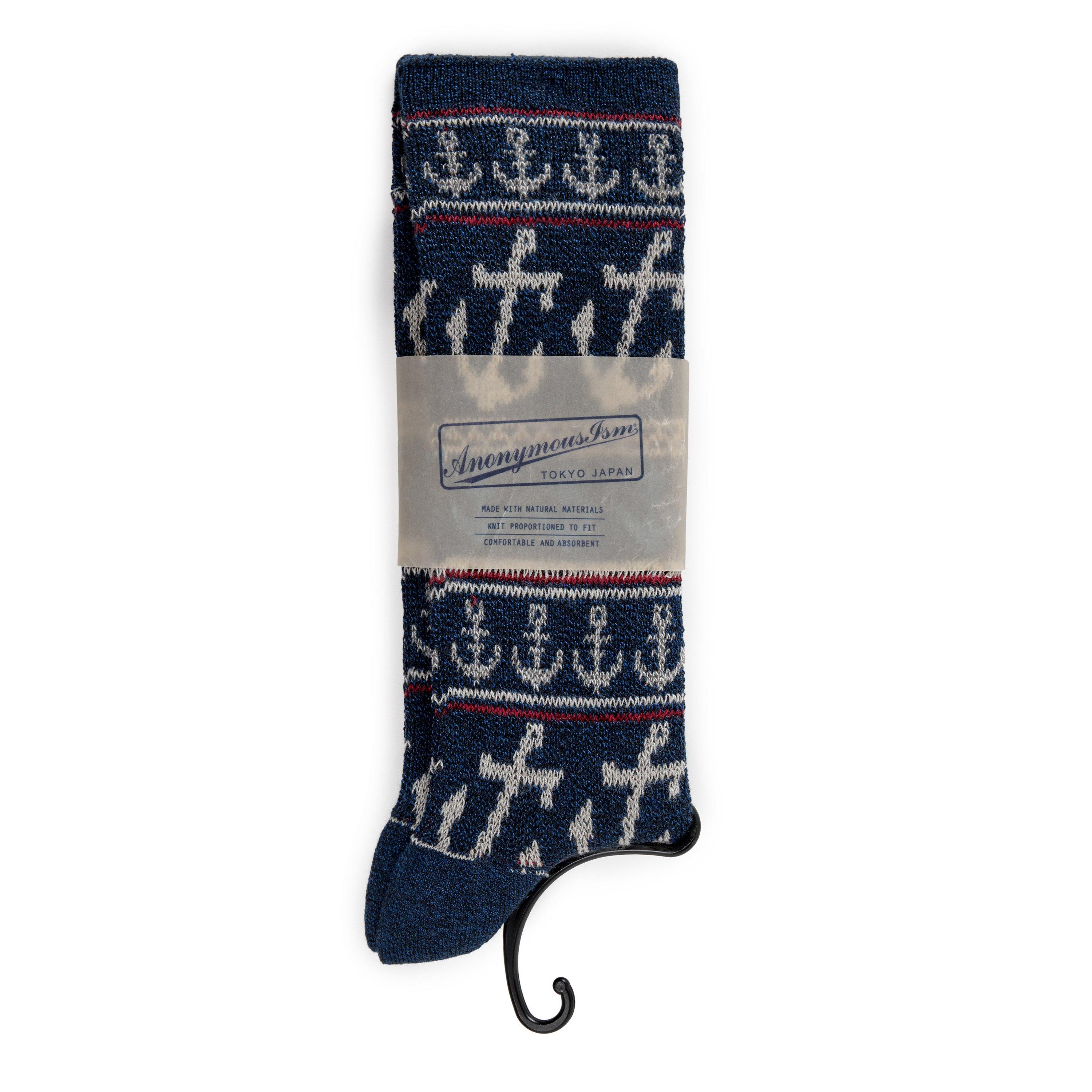 NAVY - ANONYMOUSISM - ANON ANCHOR CREW SOCK09 - 2