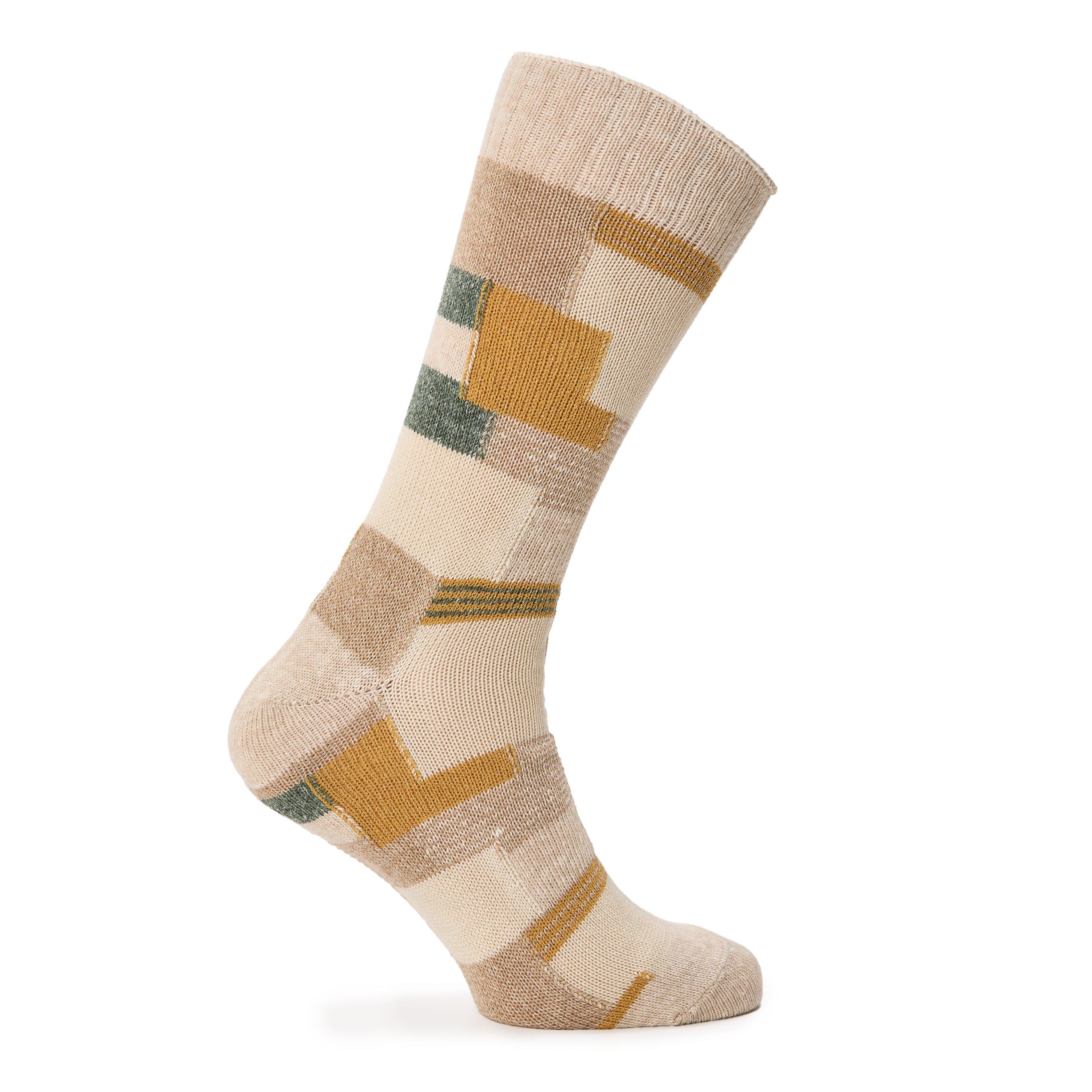 BEIGE - ANONYMOUSISM - ANON PATCHWORK CREW SOCK - 1