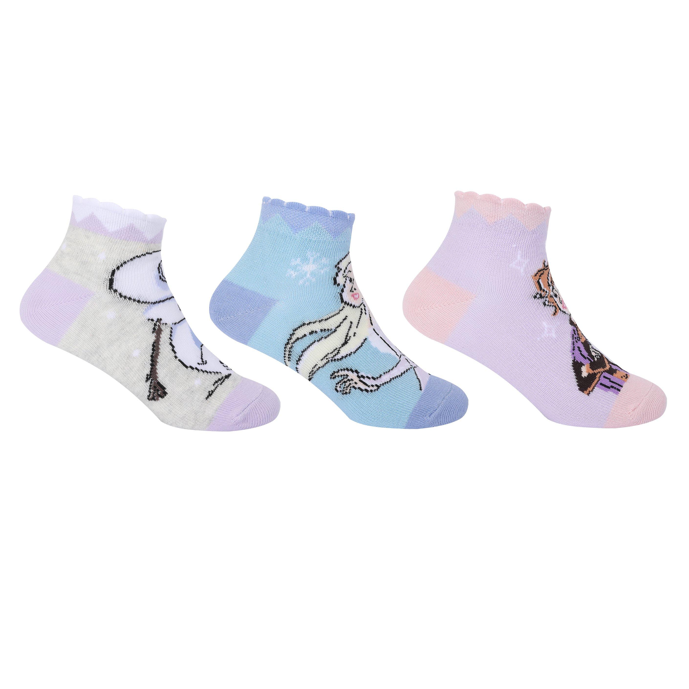 Disney Frozen - Character - Trainer 3 Pk Socks Childrens - 1