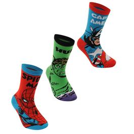 Character Marvel 3 Pack Crew Socks Childrens