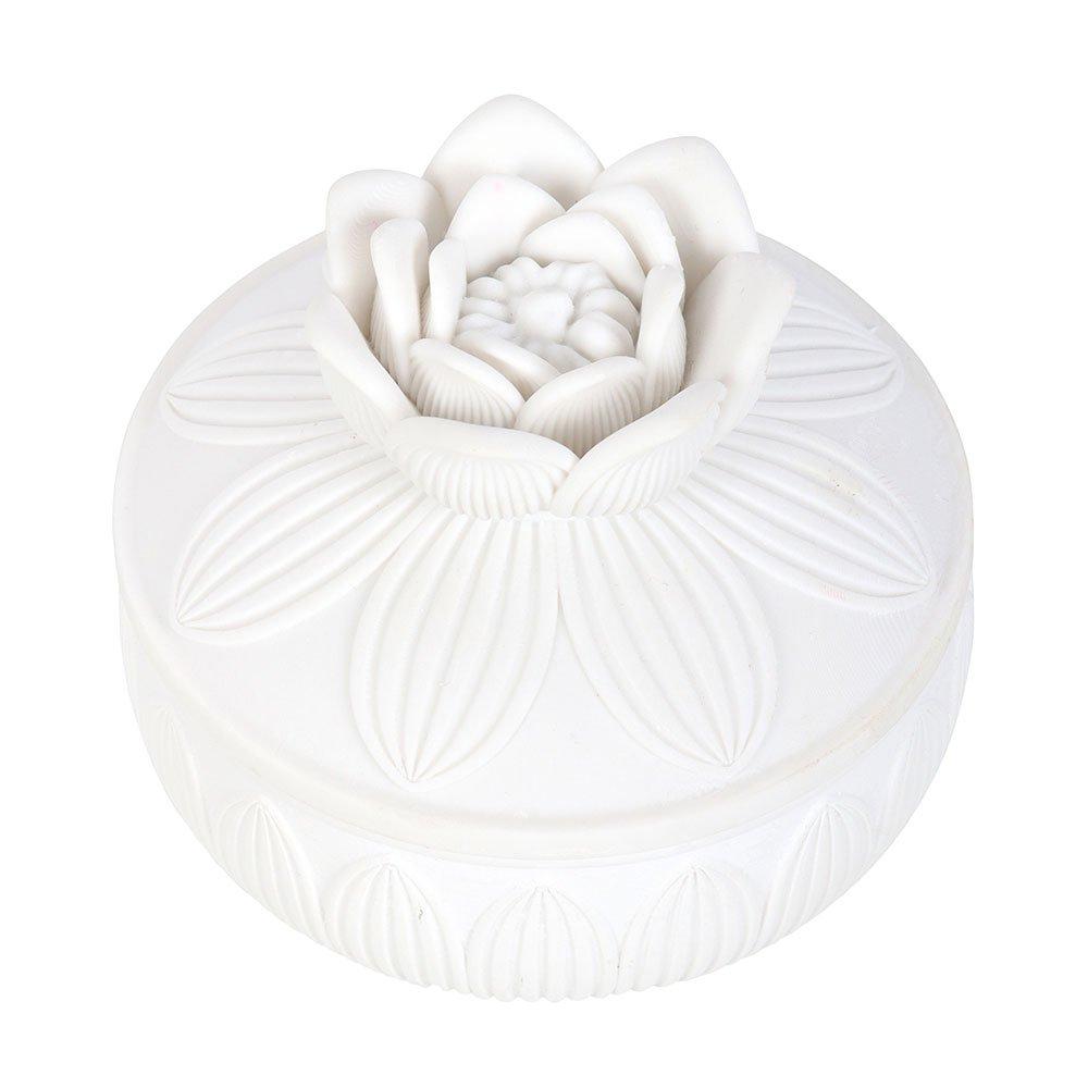 White - Something Different - White Lotus Flower Trinket Box - 3