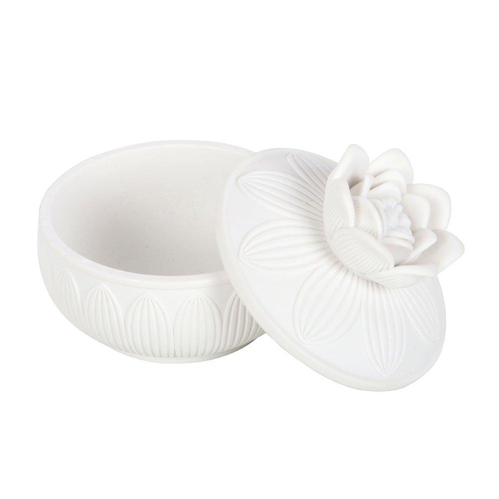 White - Something Different - White Lotus Flower Trinket Box - 4