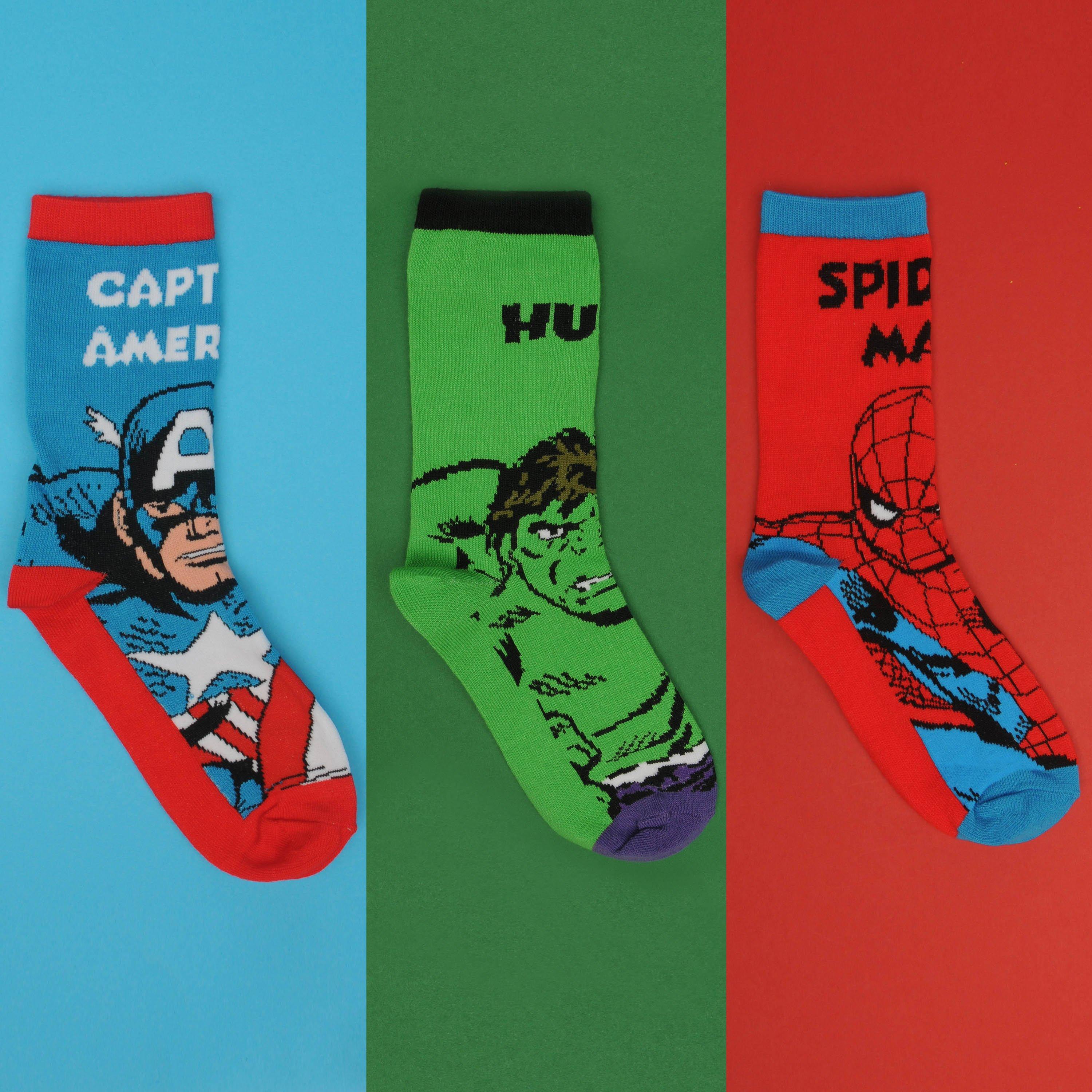 Marvel - Character - Marvel 3 Pack Crew Socks Junior - 8