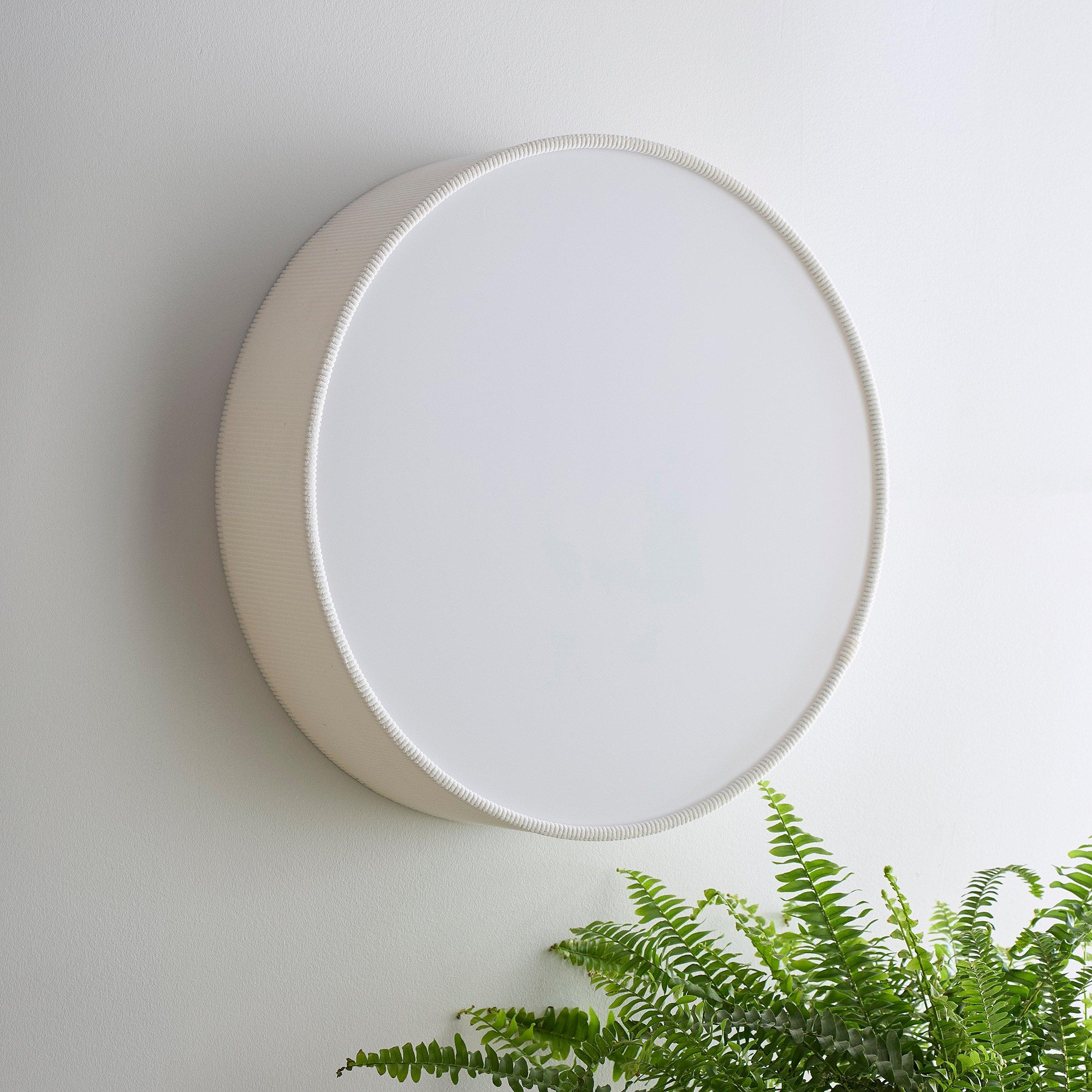 White - K Living - Crete 38cm 2 Light White Velvet Drum Shade - 1