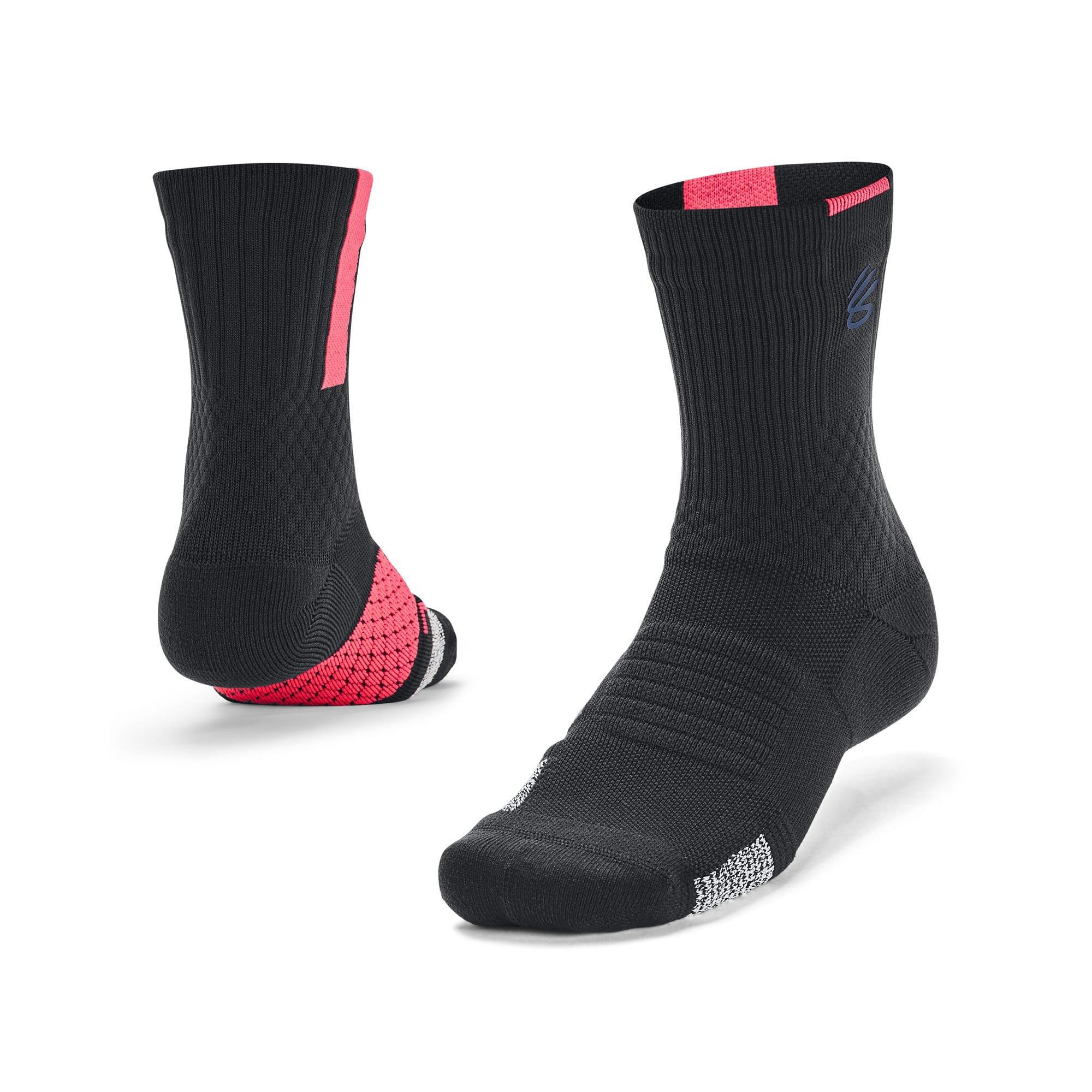 Black - Under Armour - Curry Armour Dry Playmaker Mid Crew Socks - 1