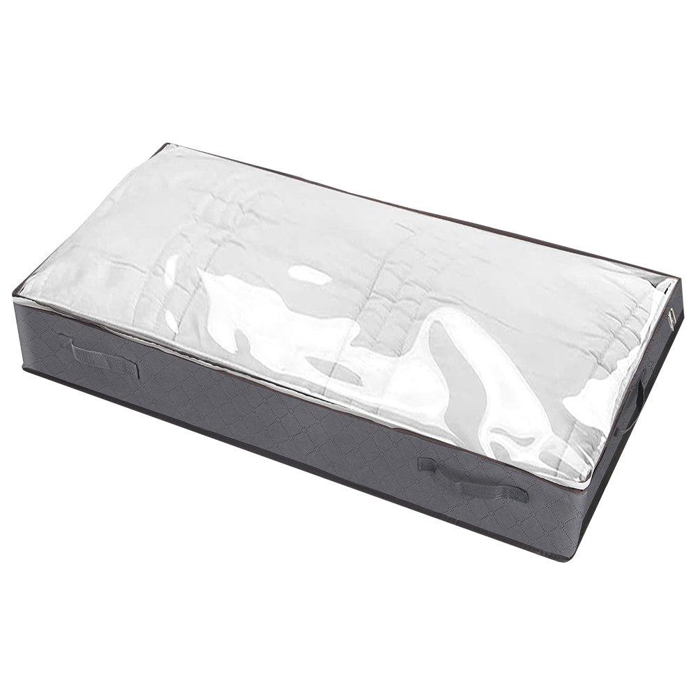 Grey - LIFE IDEAS - 4pcs Fabric Clothes Storage Box with Handles - 8